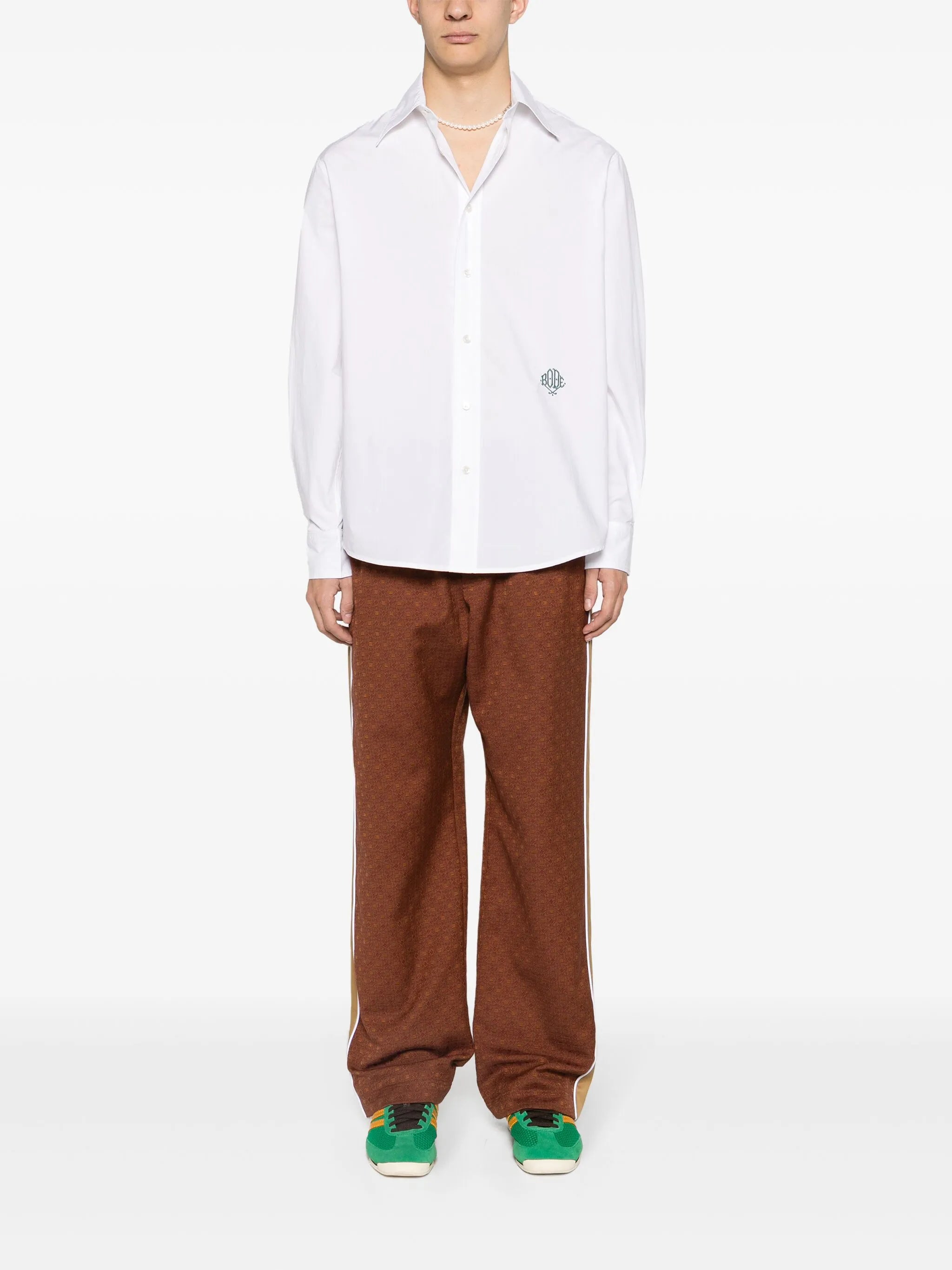 logo-embroidered poplin shirt