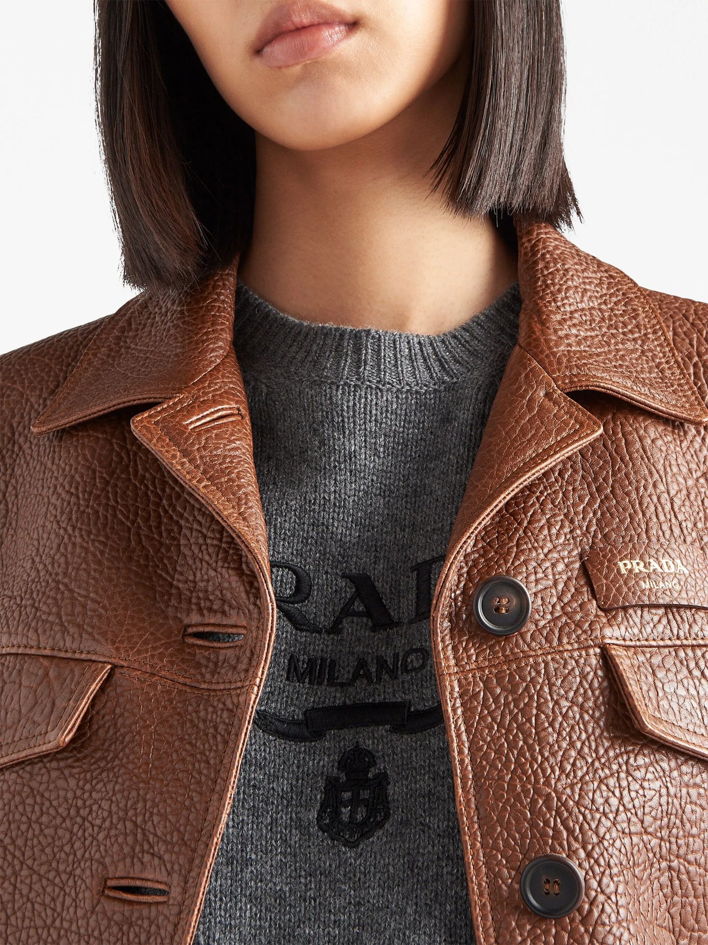 logo-intarsia cropped wool sweater