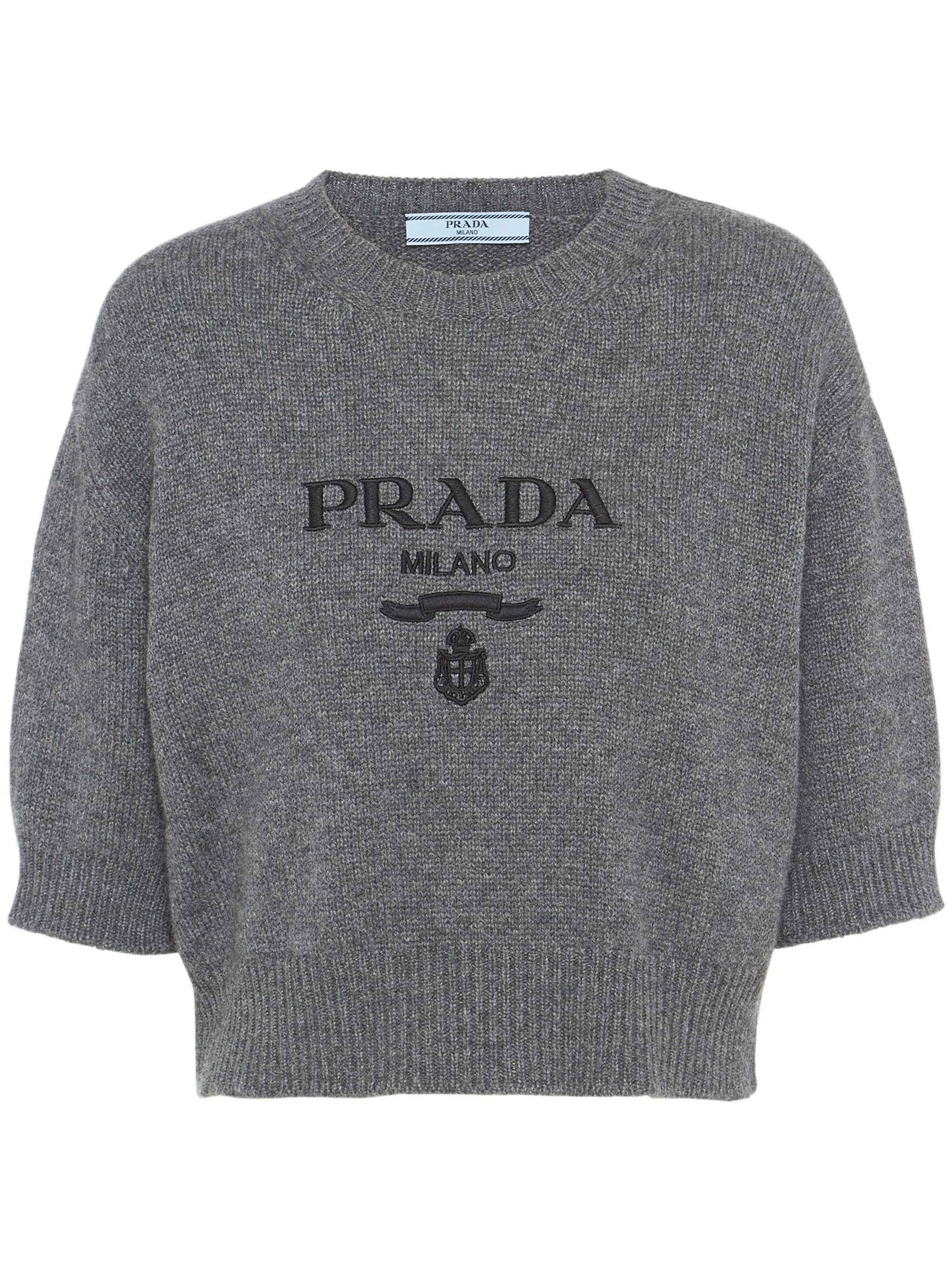 logo-intarsia cropped wool sweater
