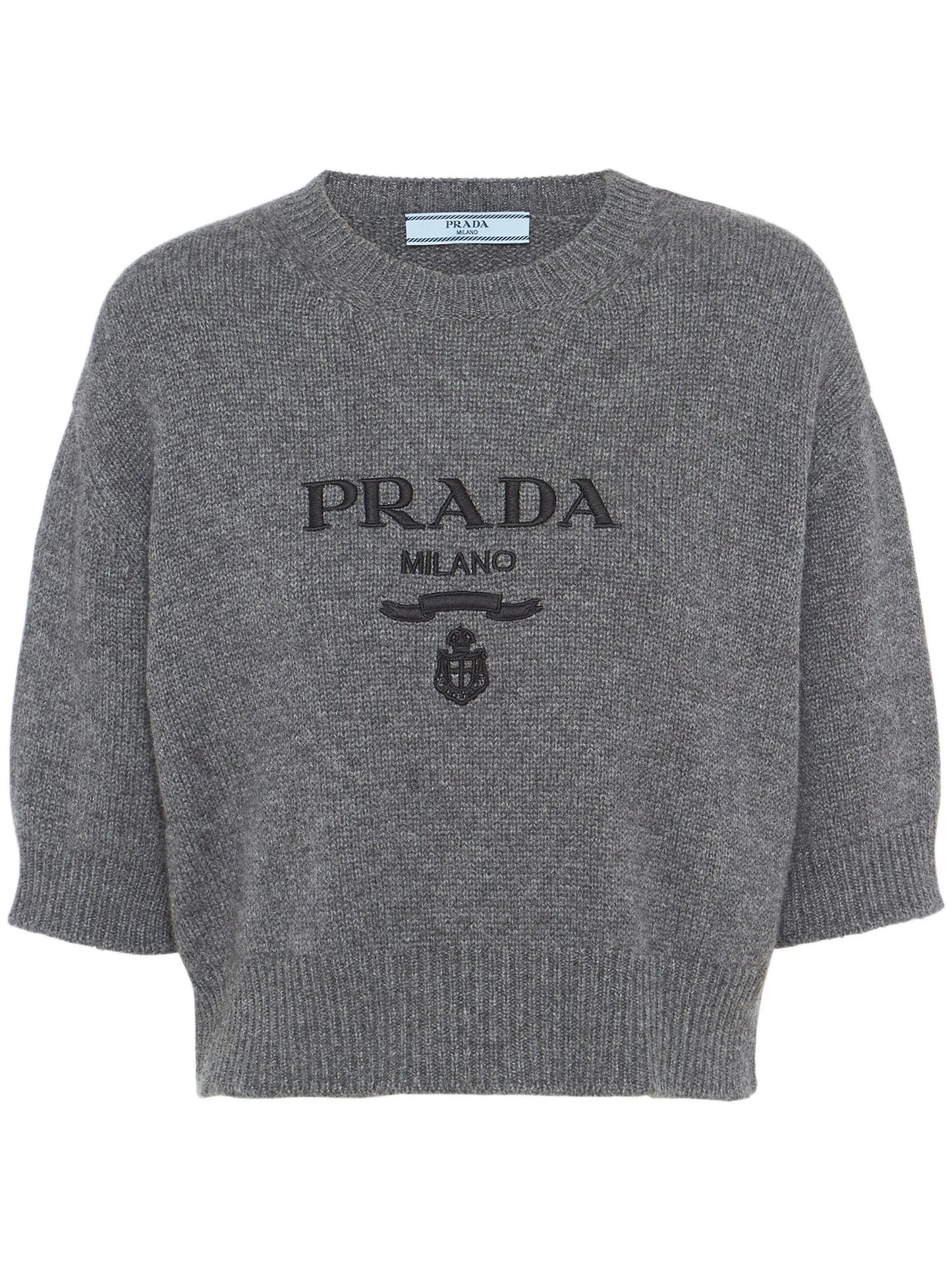 logo-intarsia cropped wool sweater