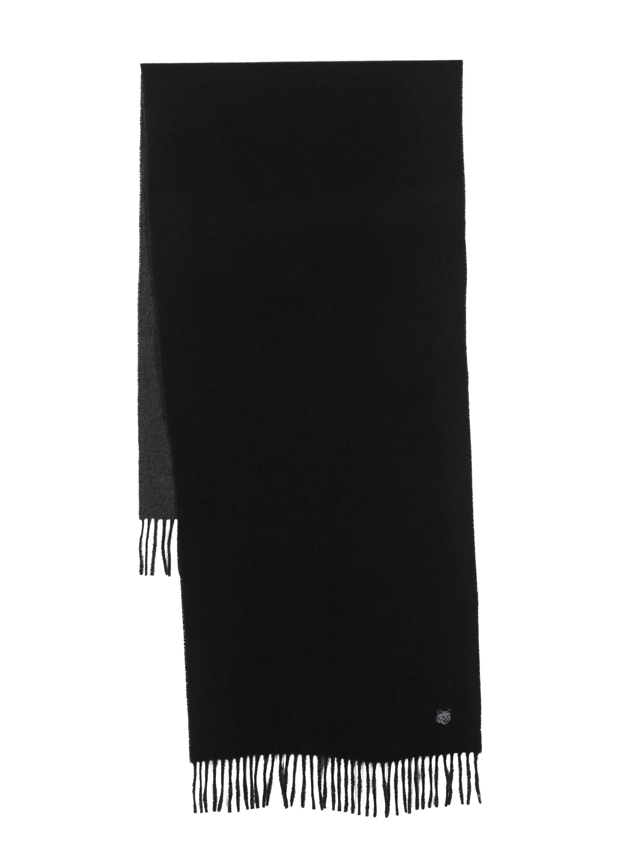 logo-patch wool scarf