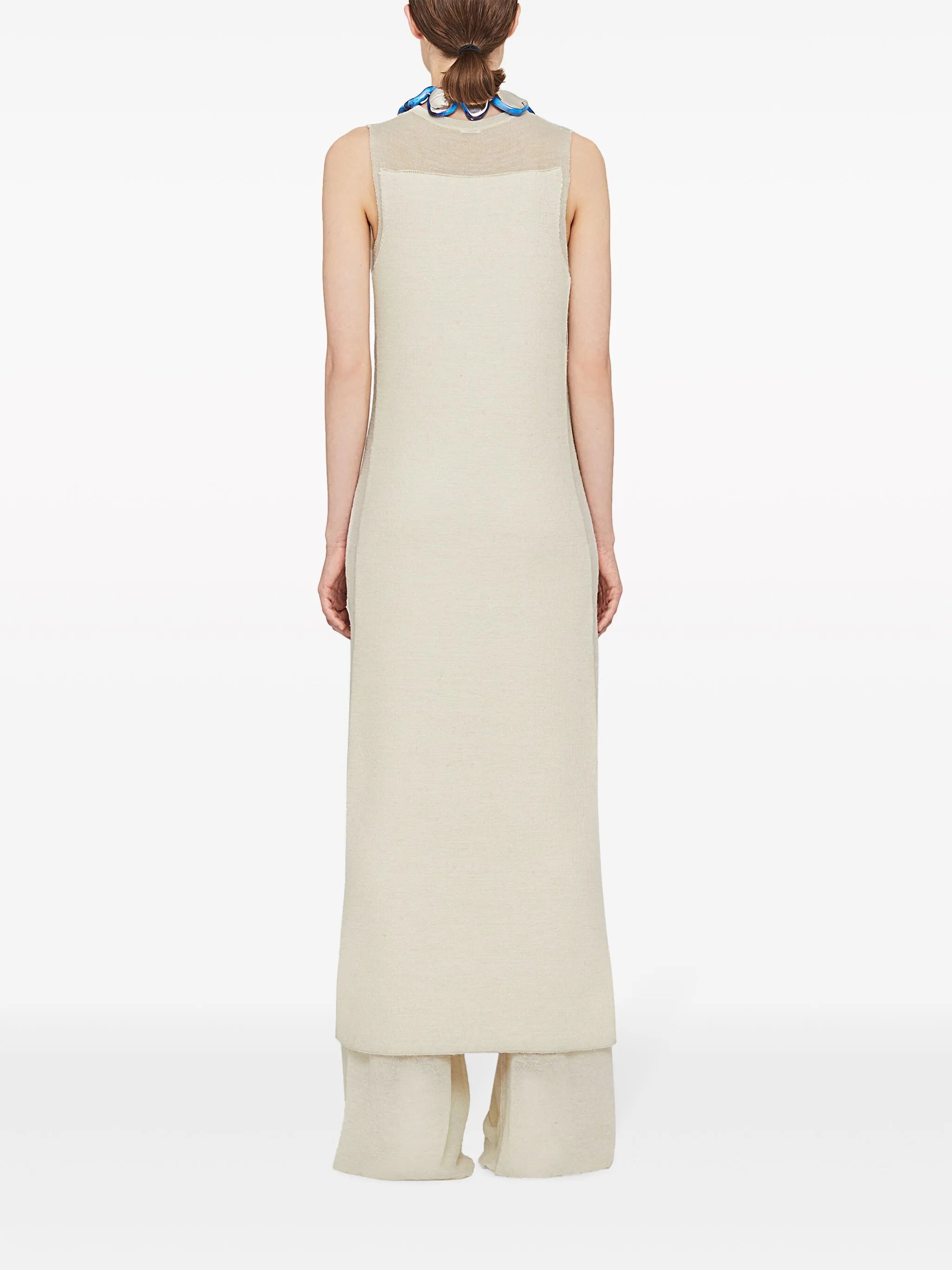 semi-sheer knit long dress