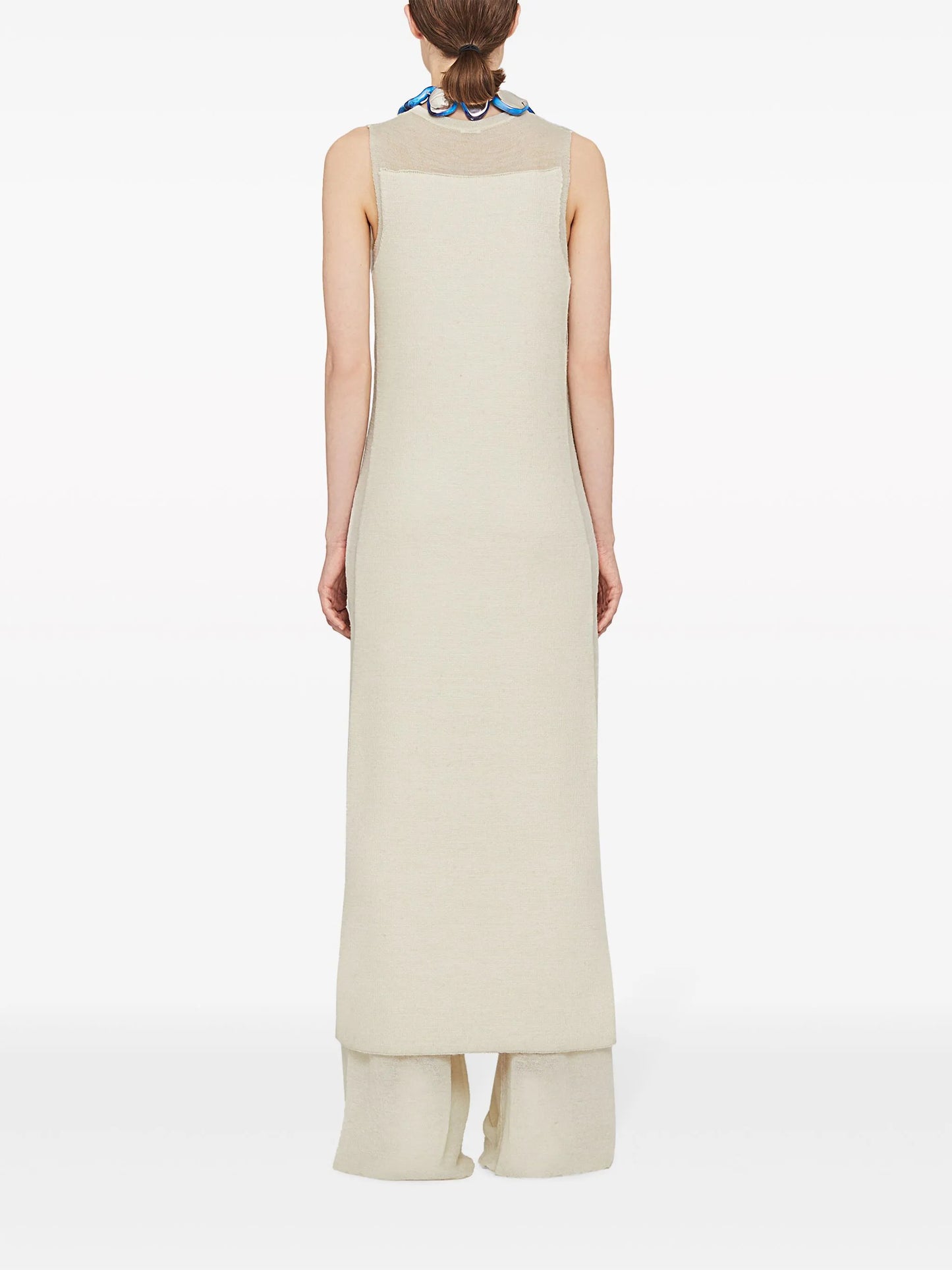 semi-sheer knit long dress