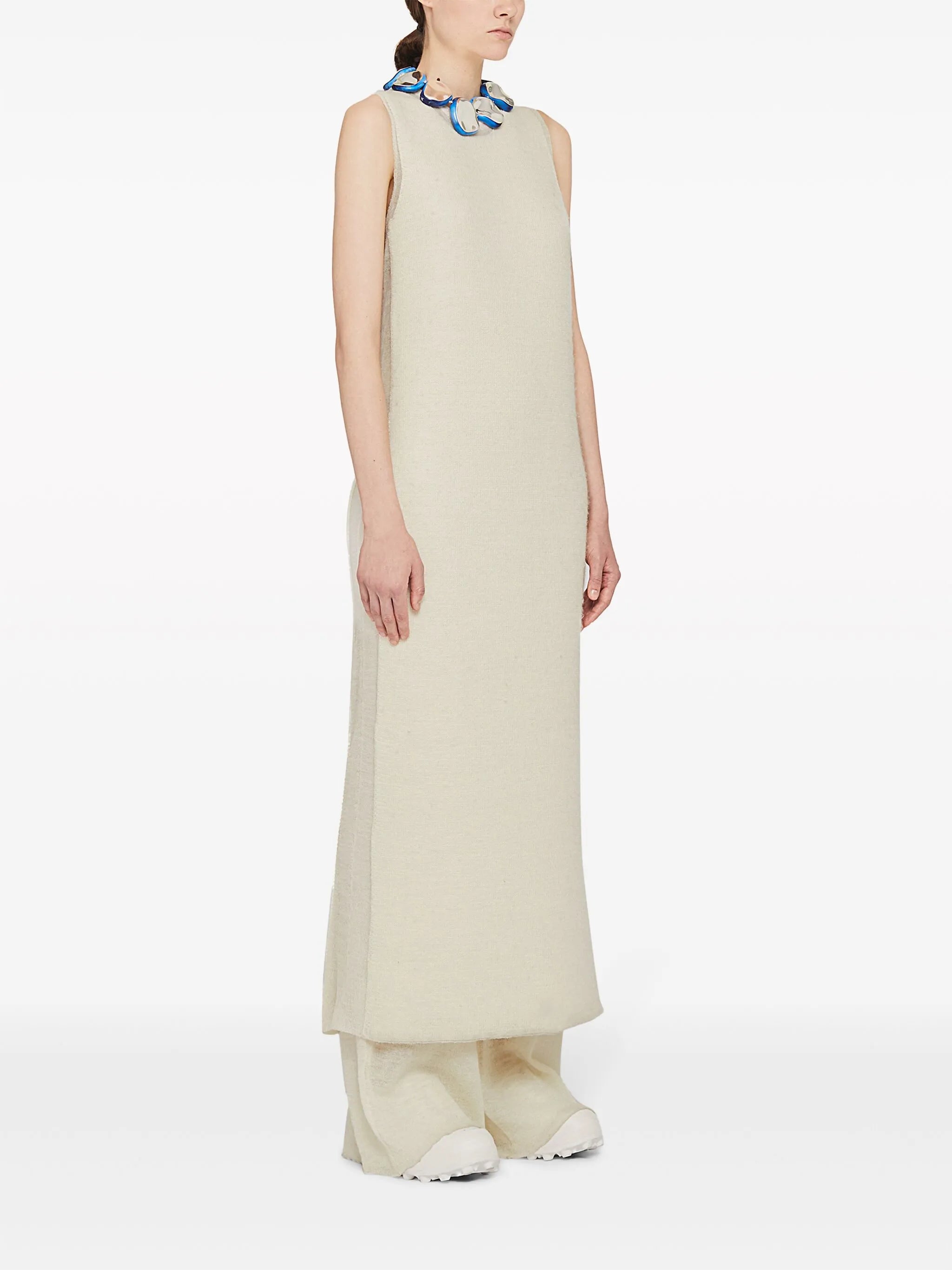 semi-sheer knit long dress