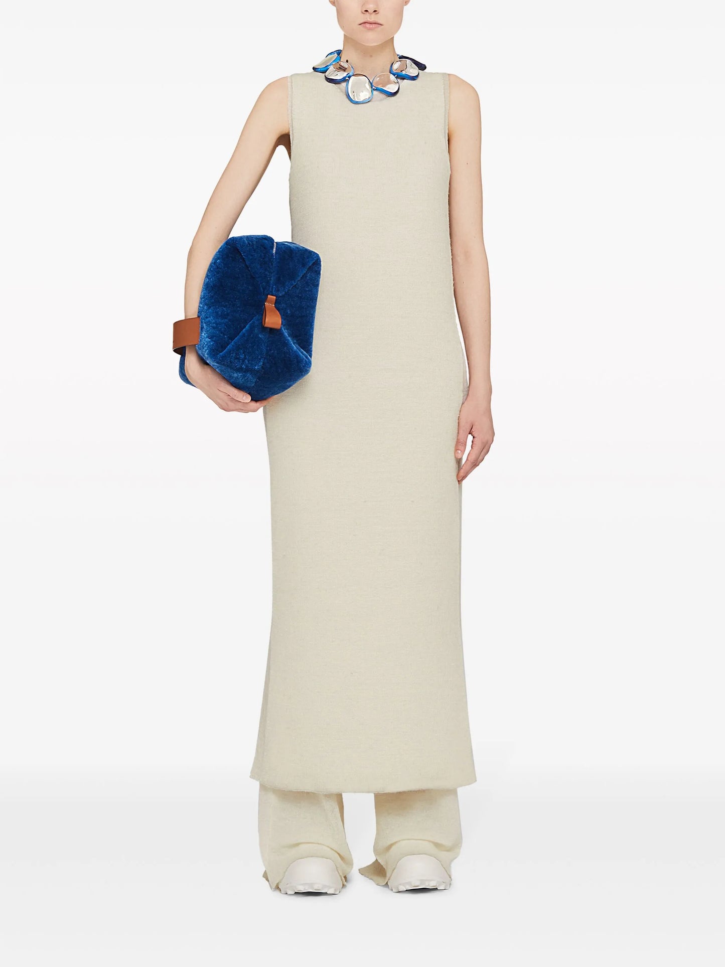 semi-sheer knit long dress