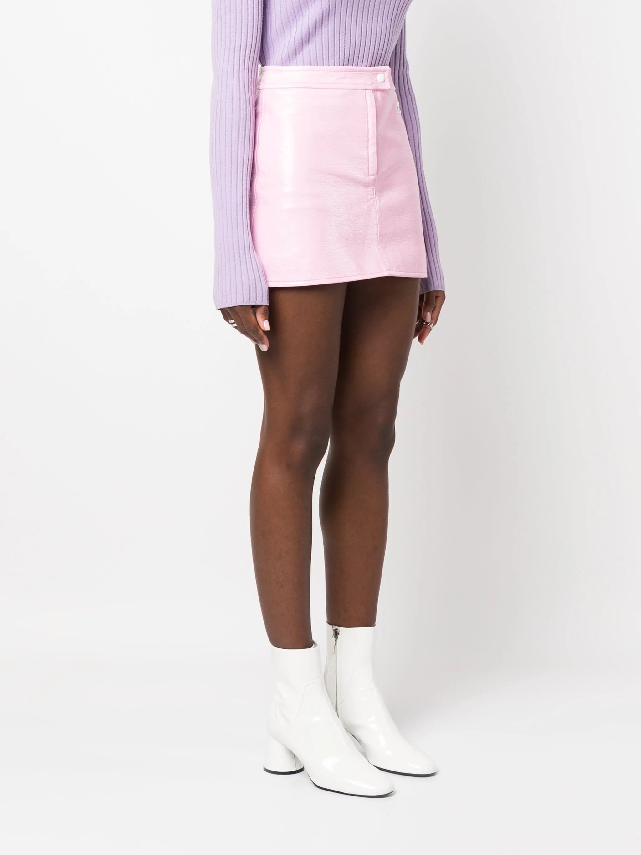 Reedition Vinyl mini skirt