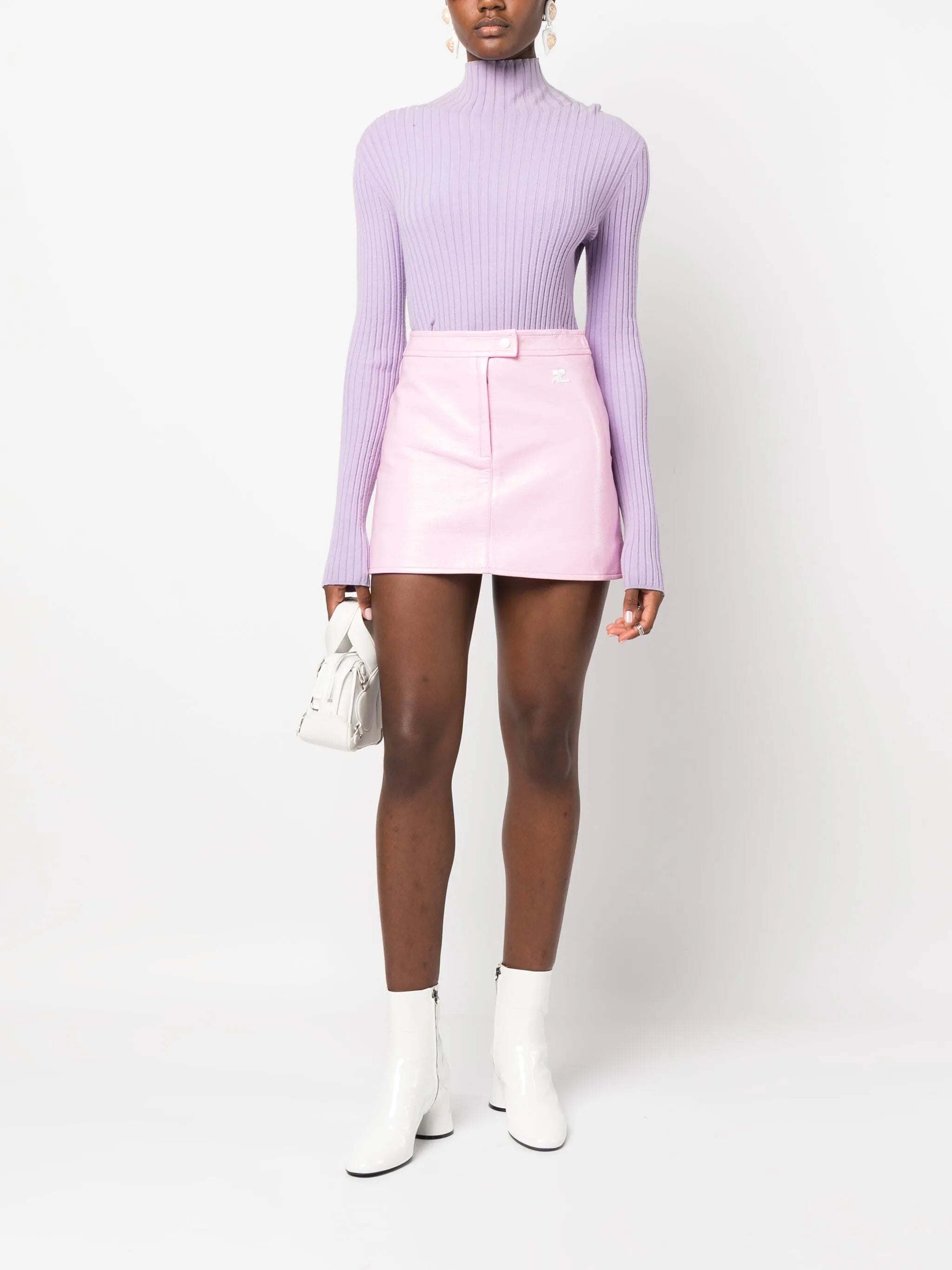 Reedition Vinyl mini skirt