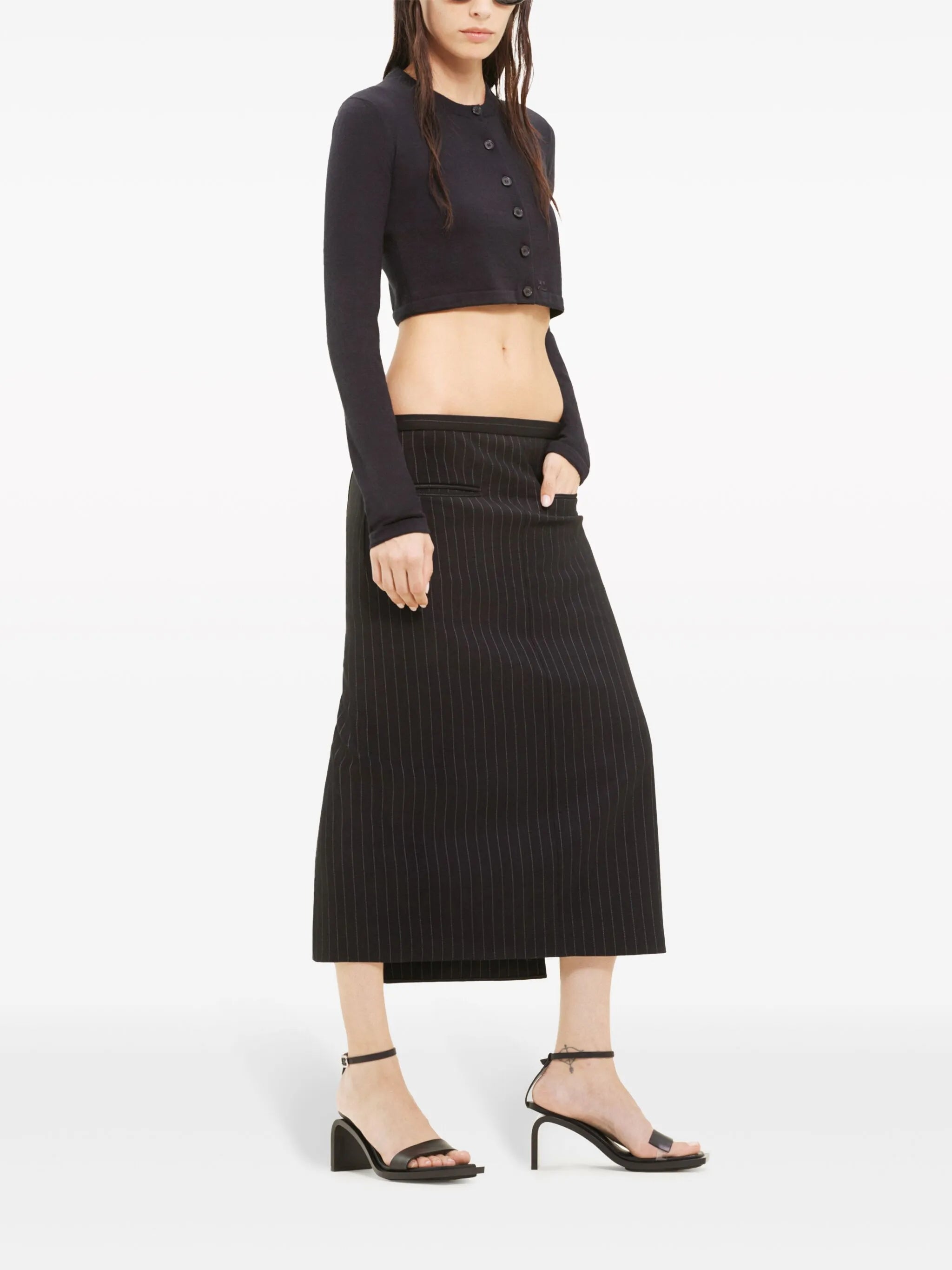 cropped fine-knit cardigan