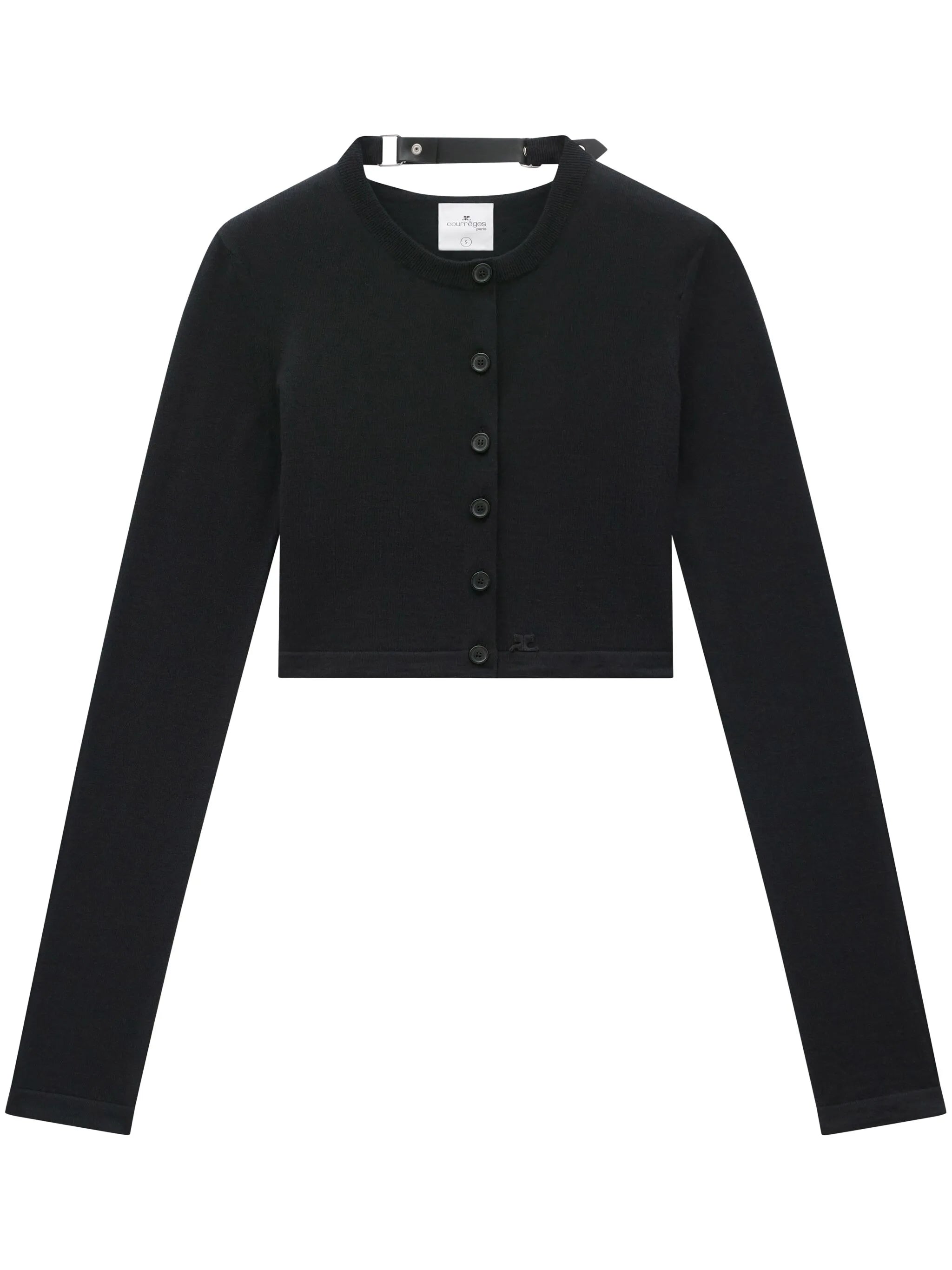 cropped fine-knit cardigan