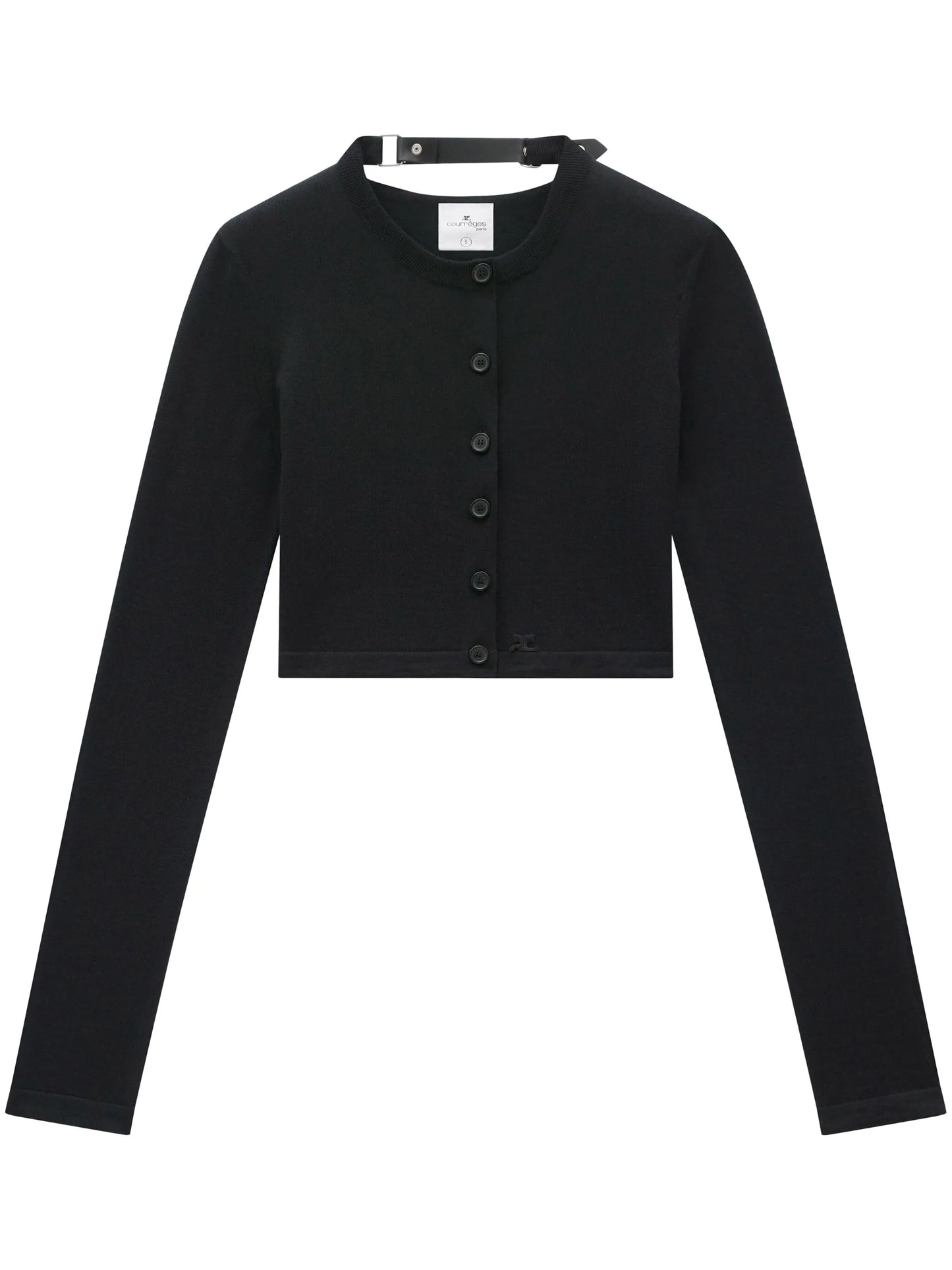 cropped fine-knit cardigan