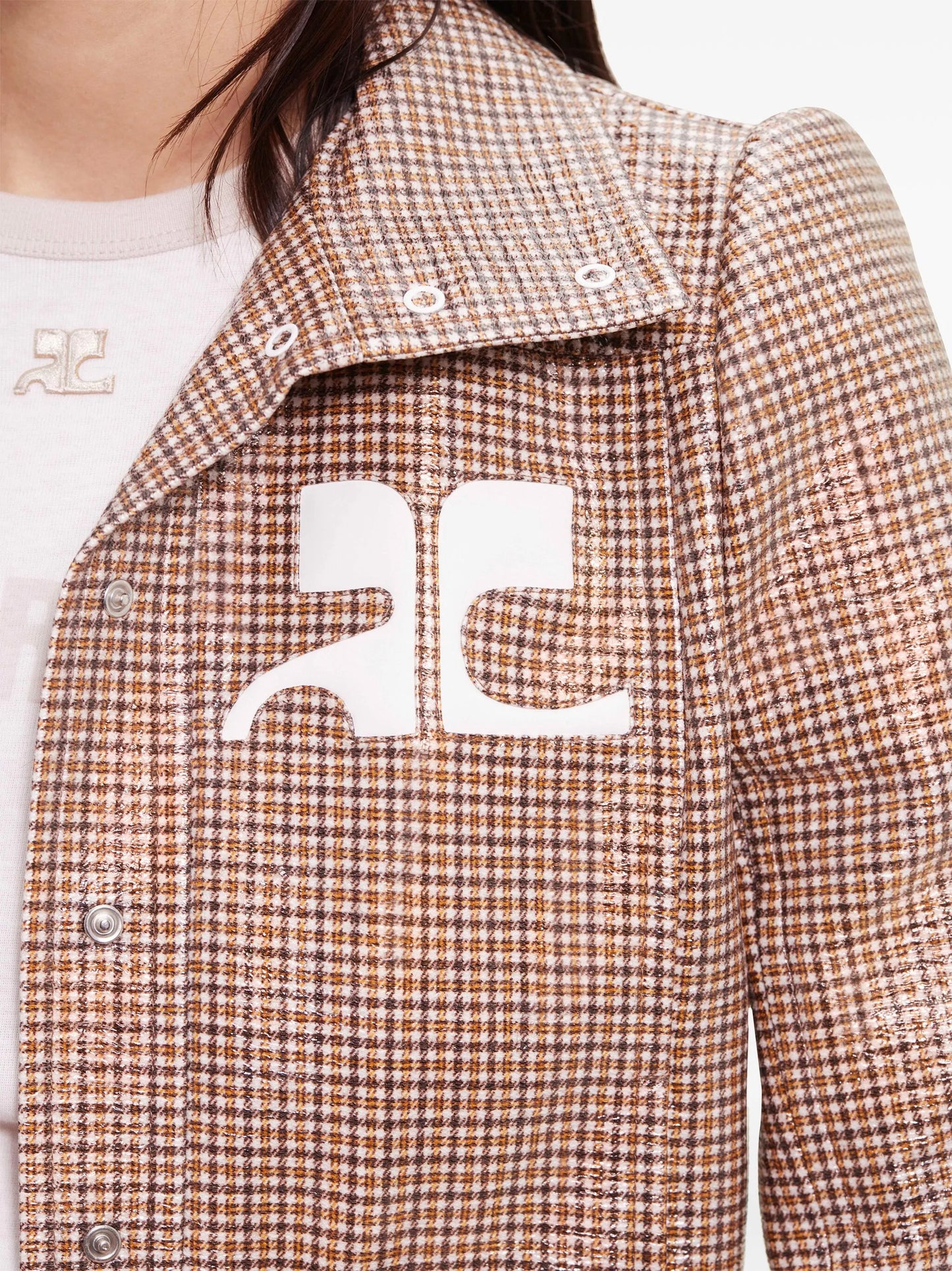Reedition checked vinyl jacket