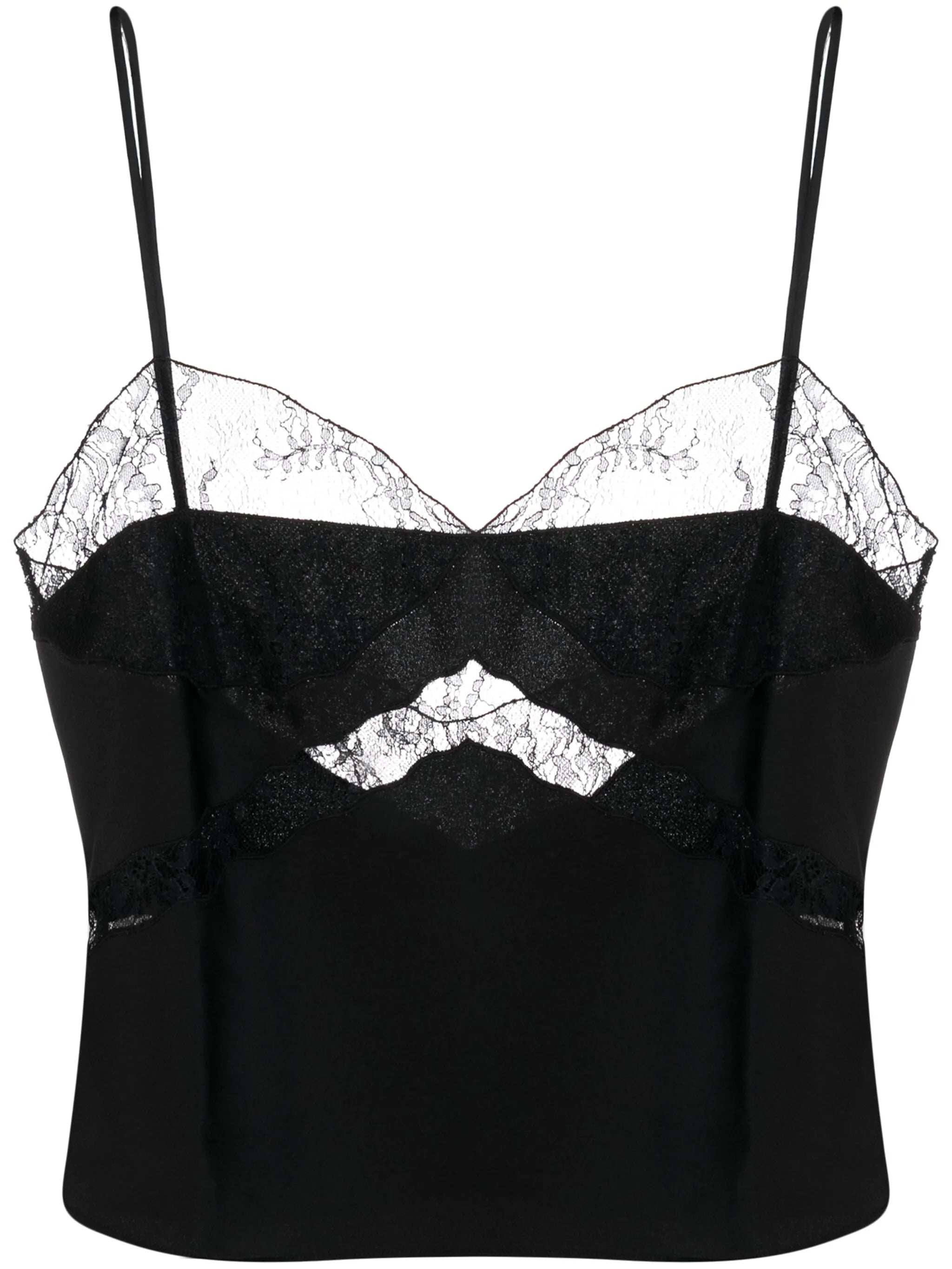 Narcisa lace-trim crop top