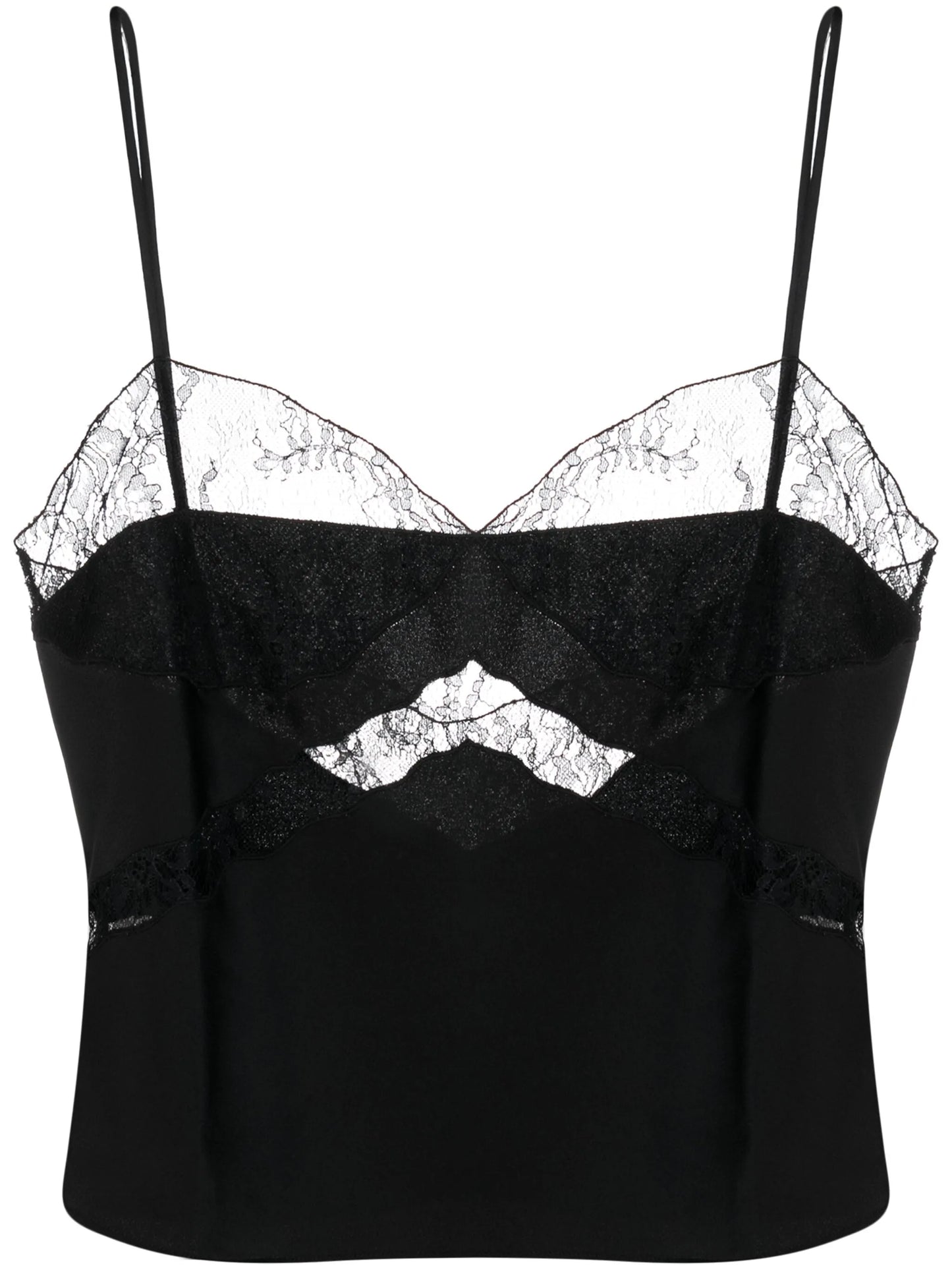 Narcisa lace-trim crop top