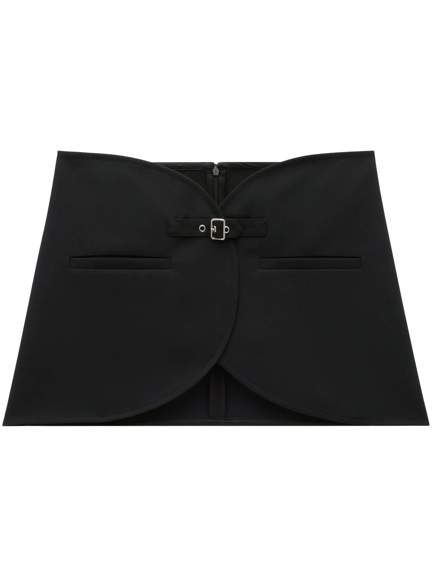 Ellipse buckle-strap twill miniskirt