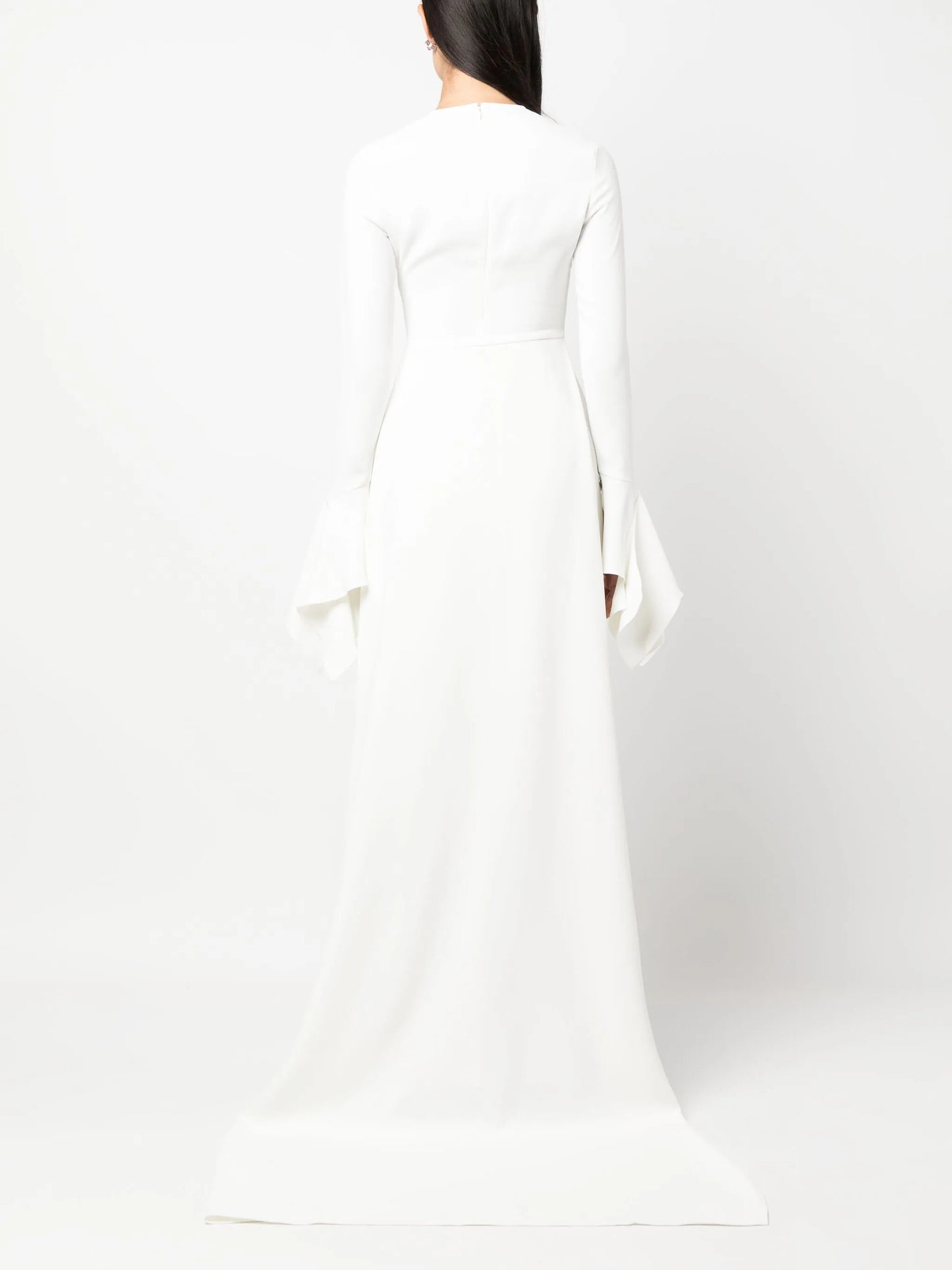 Blake flared-cuffs gown