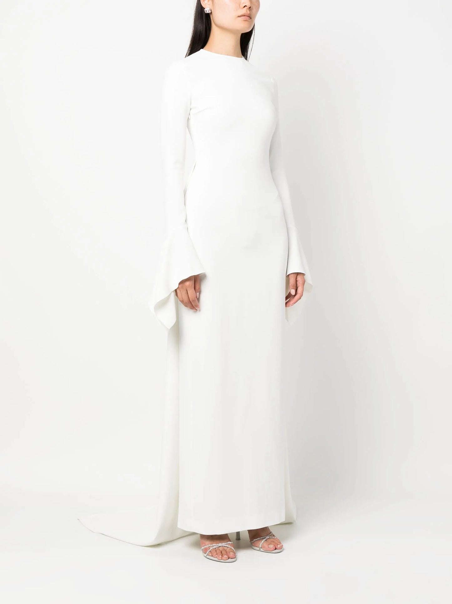 Blake flared-cuffs gown