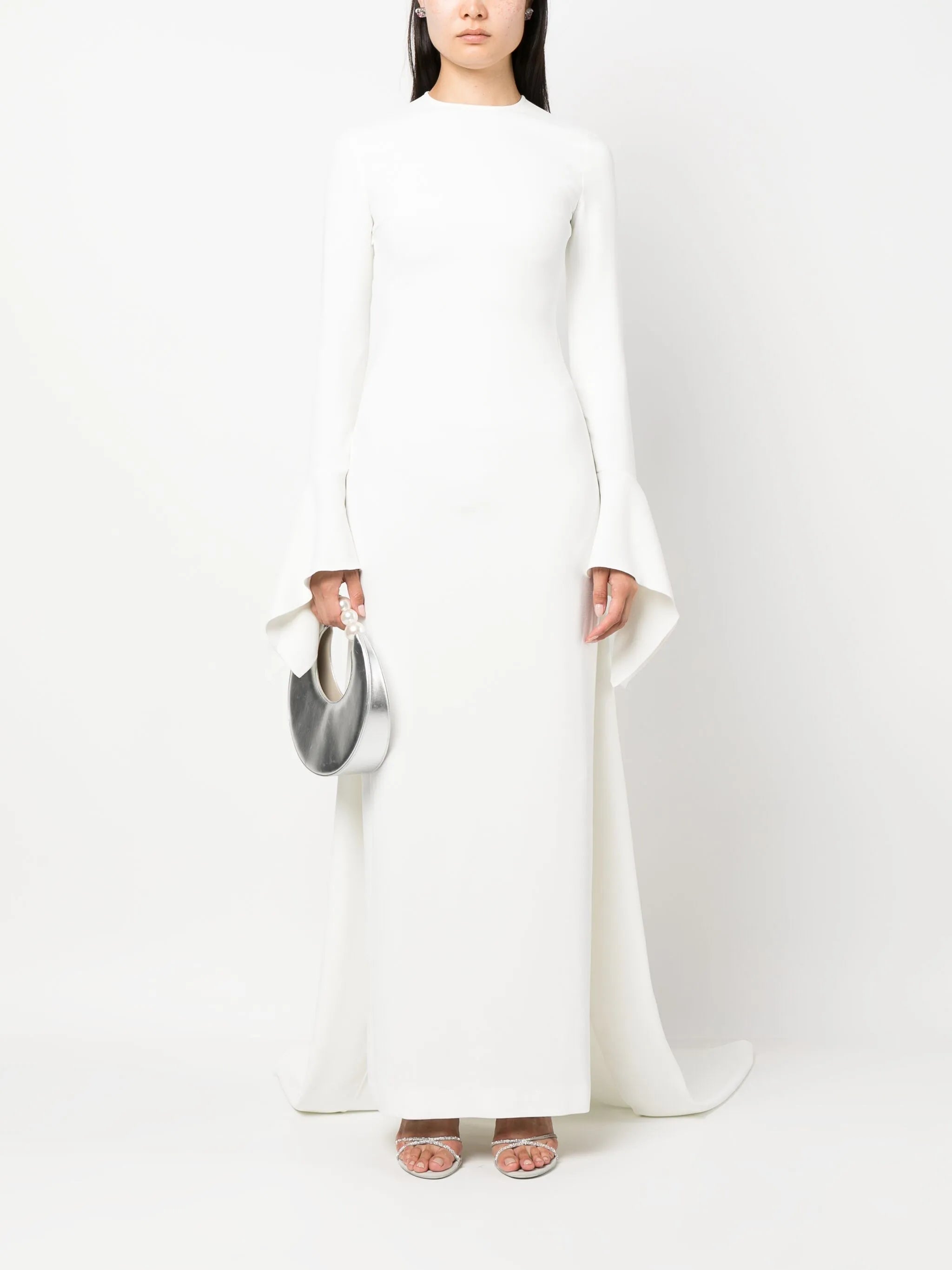 Blake flared-cuffs gown