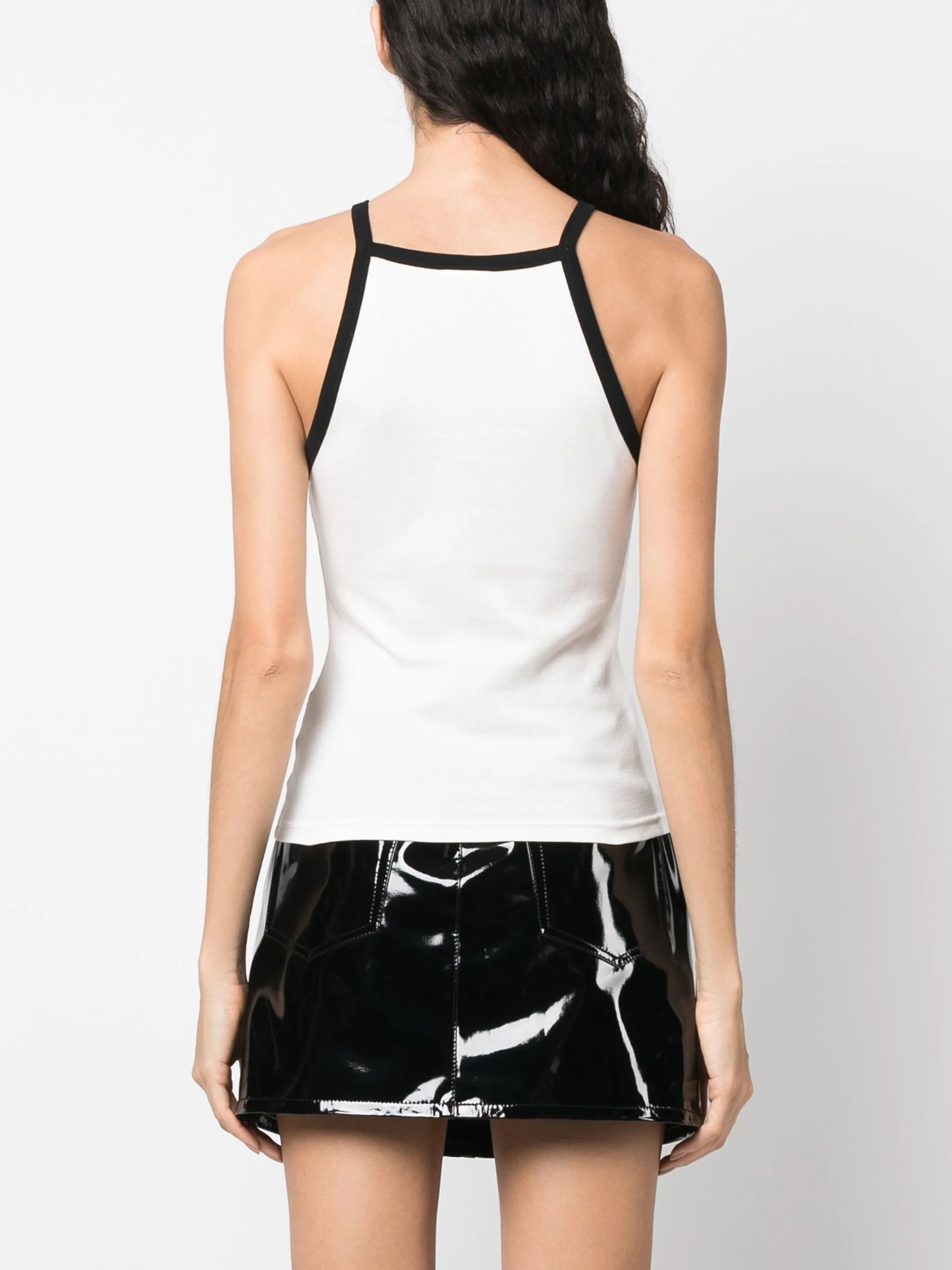 logo-embroidered cotton tank top