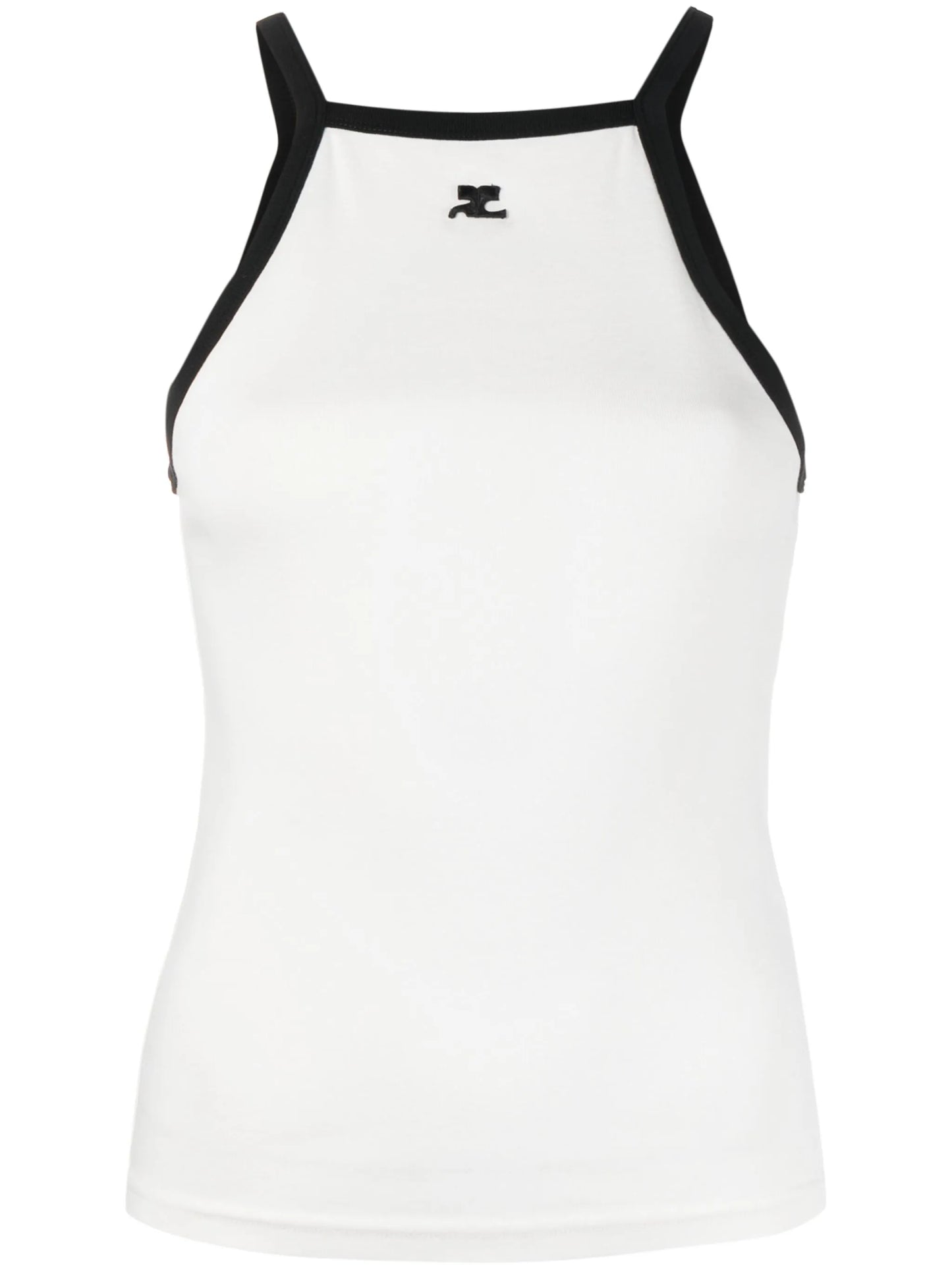 logo-embroidered cotton tank top