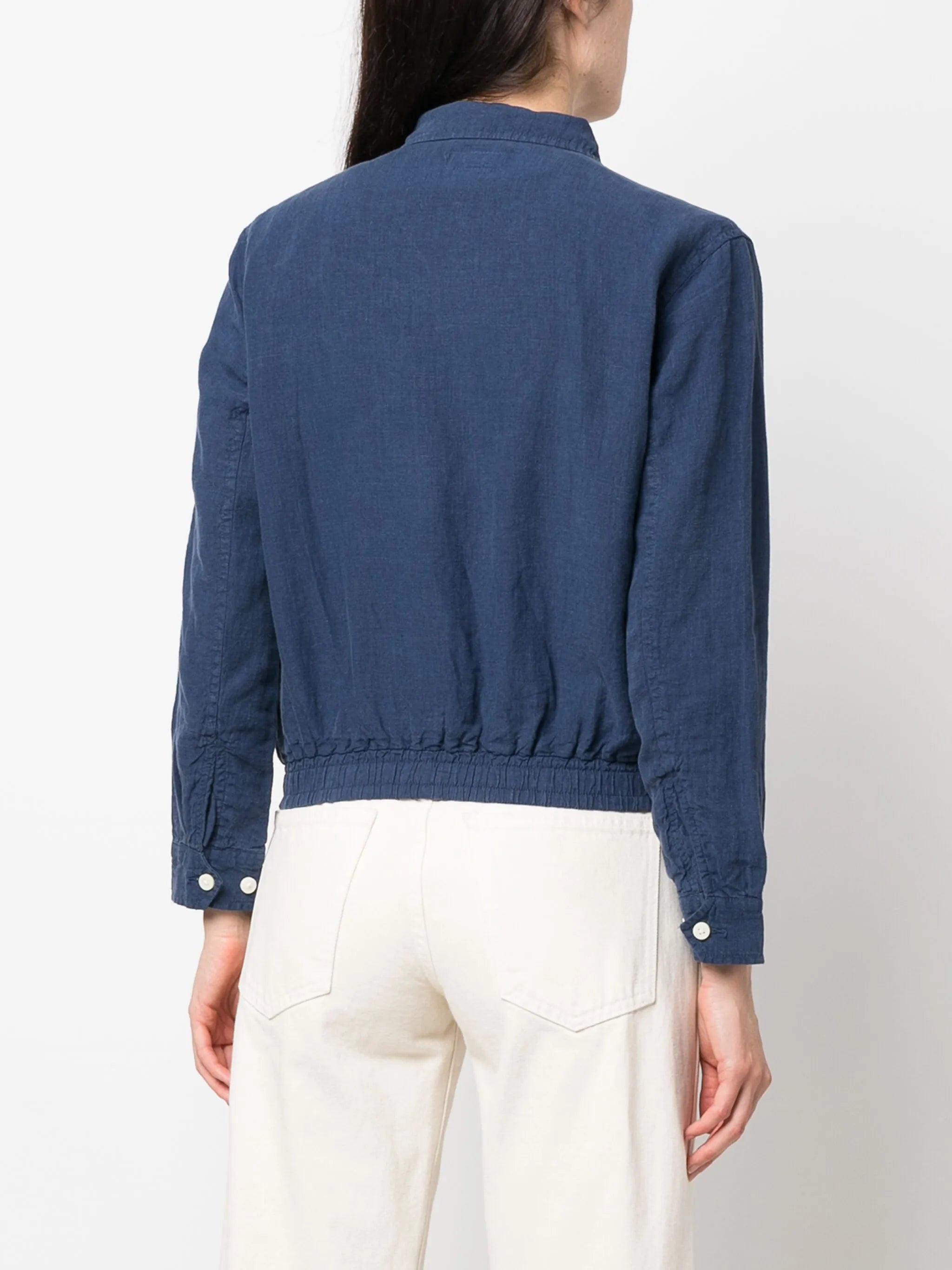 pony-embroidered linen bomber jacket