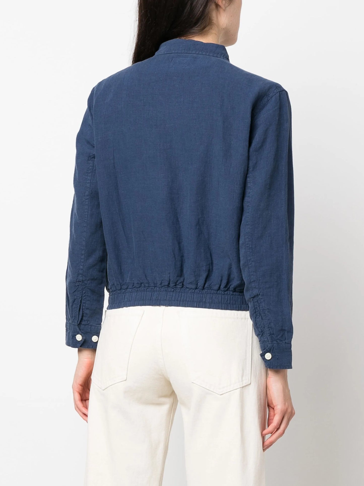 pony-embroidered linen bomber jacket