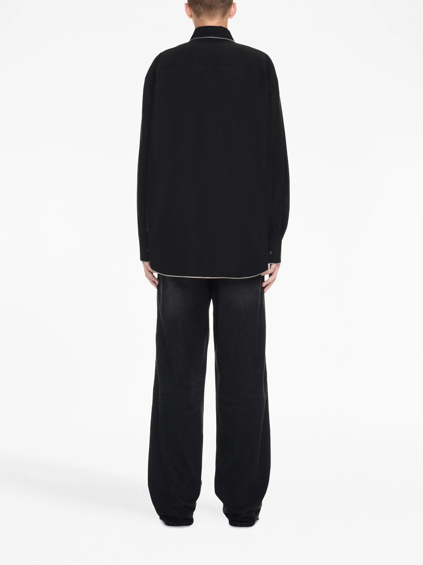 zip-edge cotton shirt