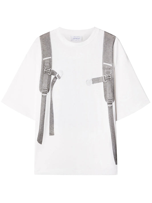 Backpack-print cotton T-shirt