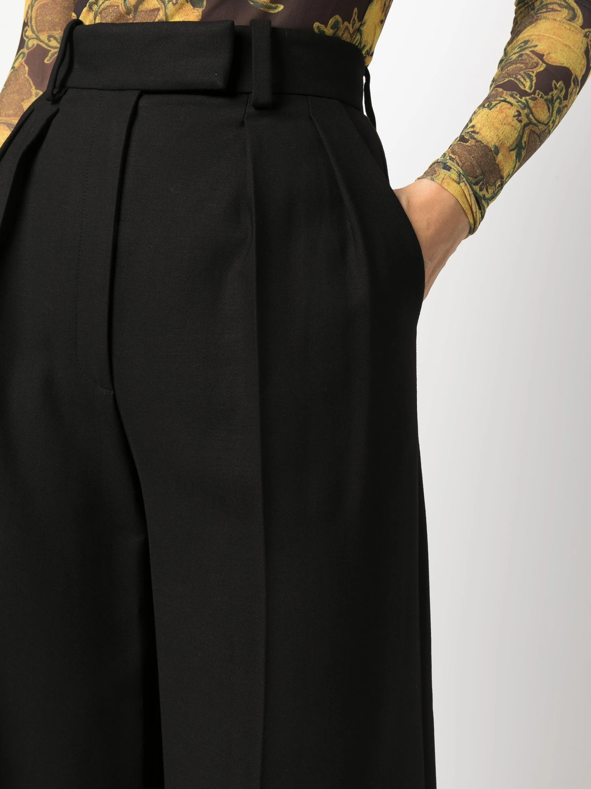 box-pleat tailored trousers
