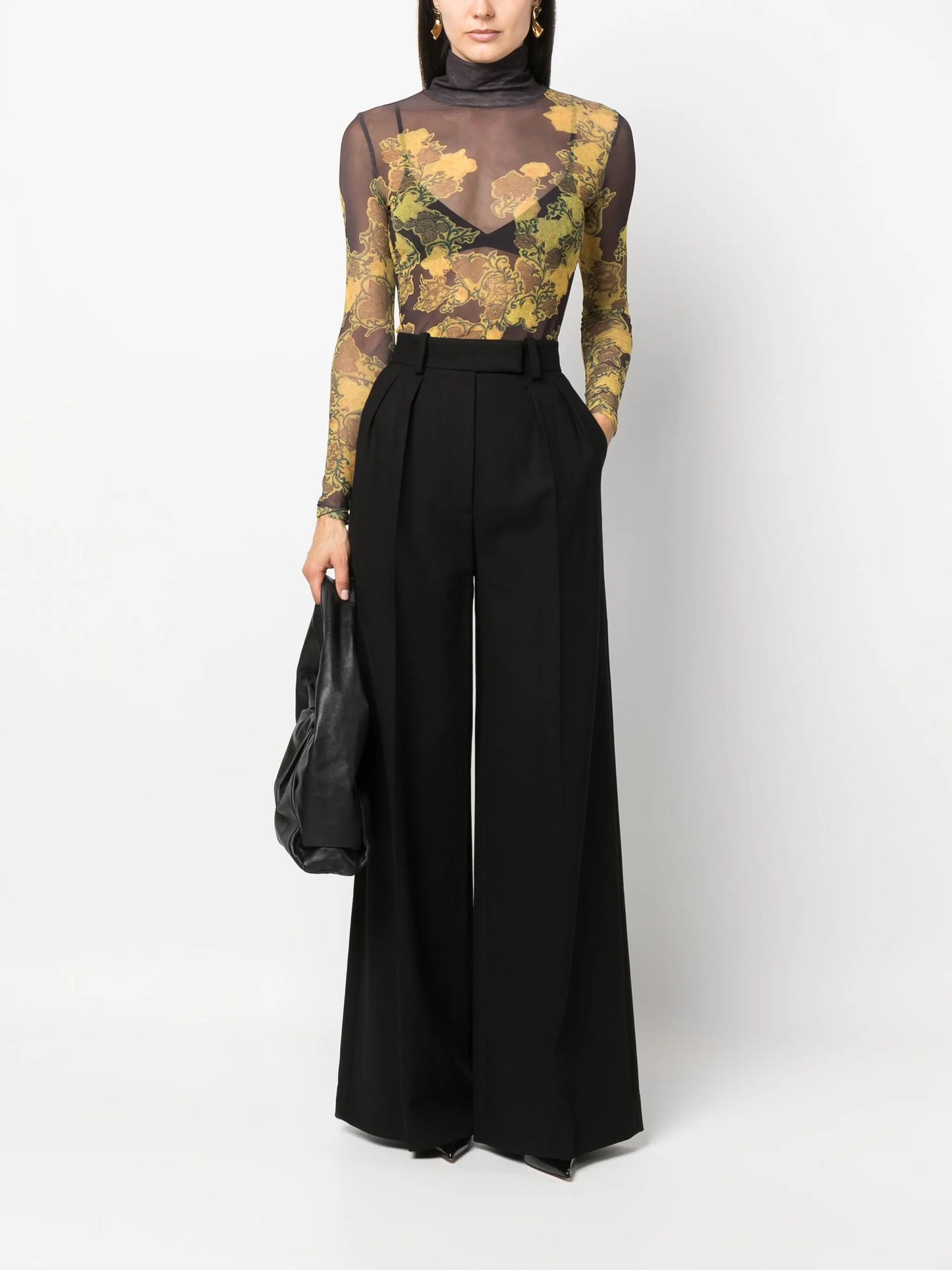box-pleat tailored trousers