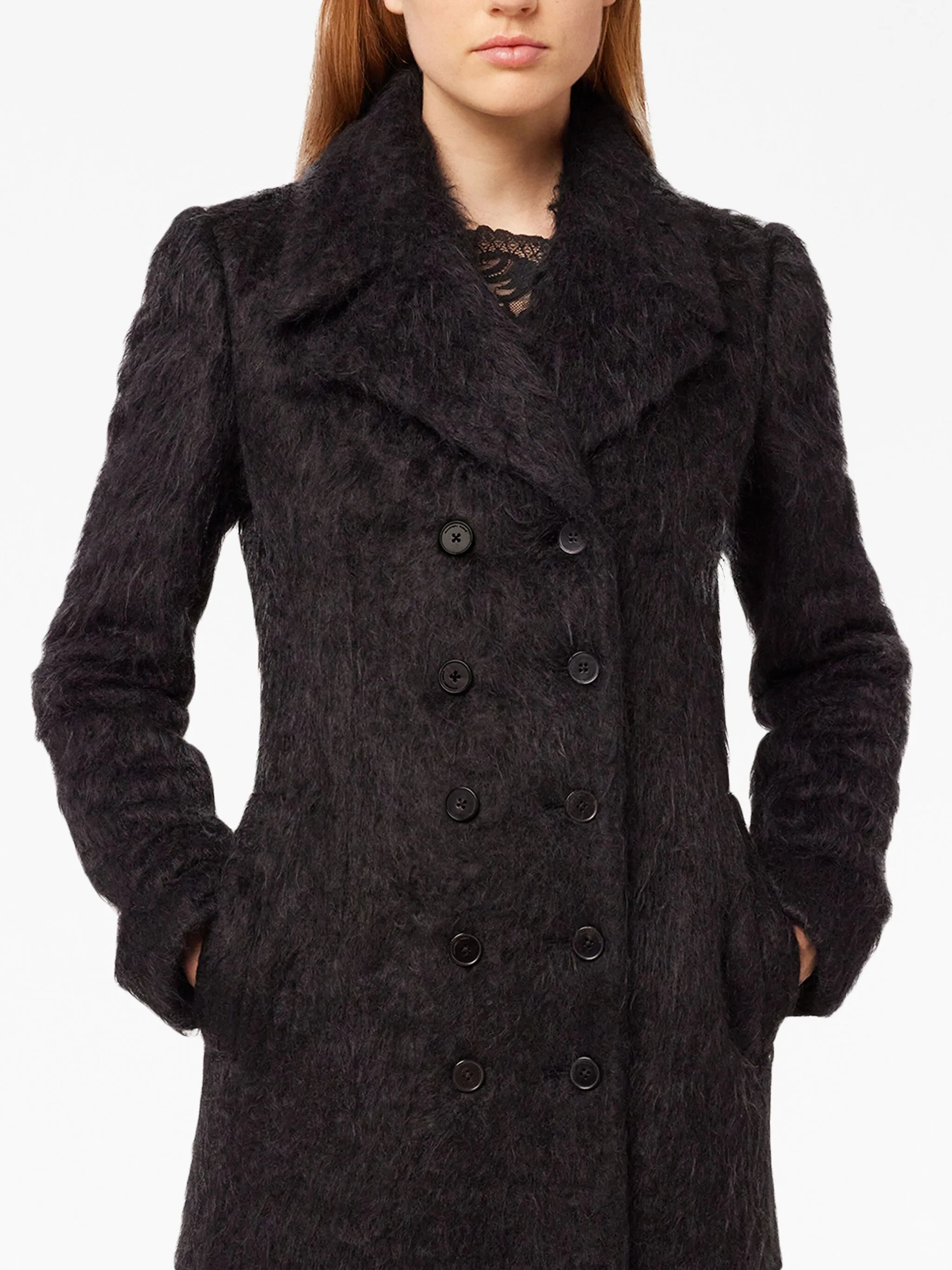 double-breasted alpaca-wool coat