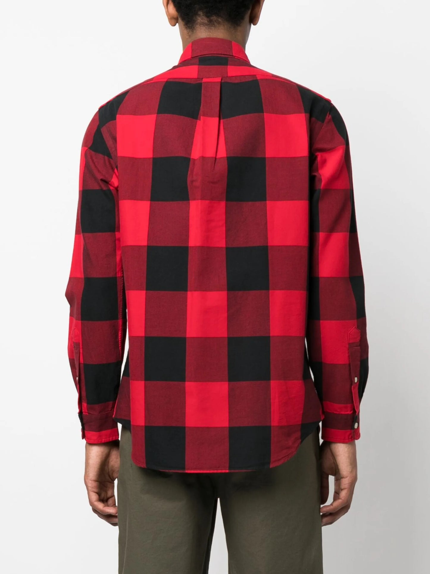 checked long-sleeve cotton shirt