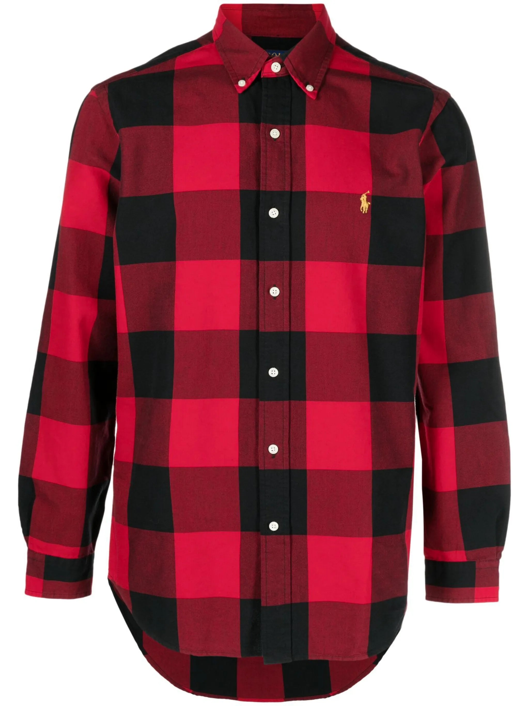 checked long-sleeve cotton shirt