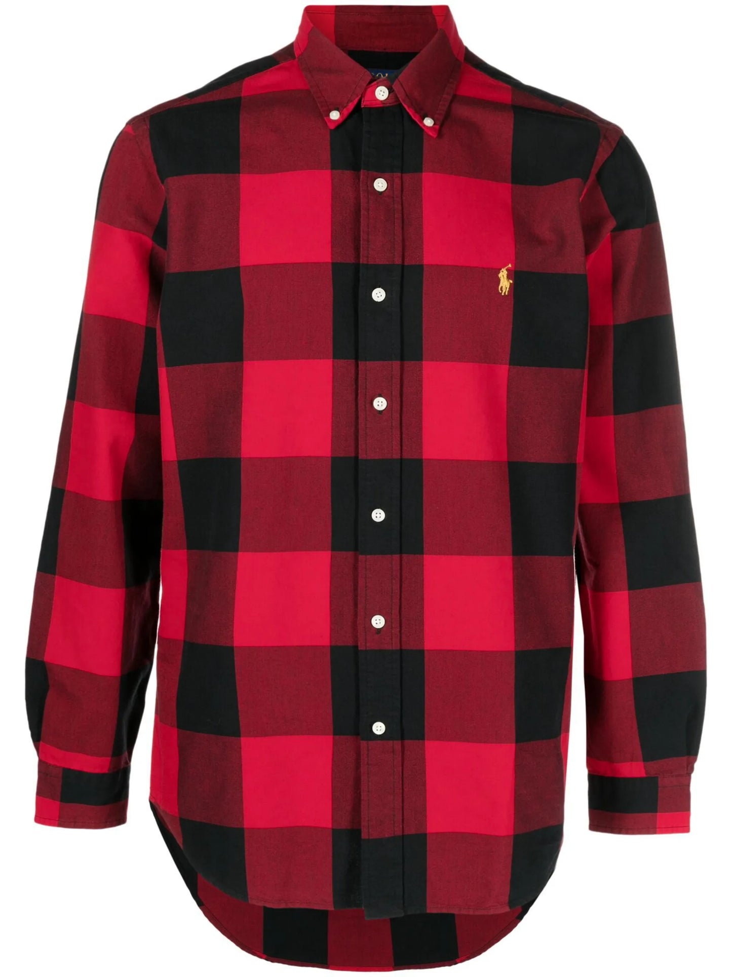 checked long-sleeve cotton shirt