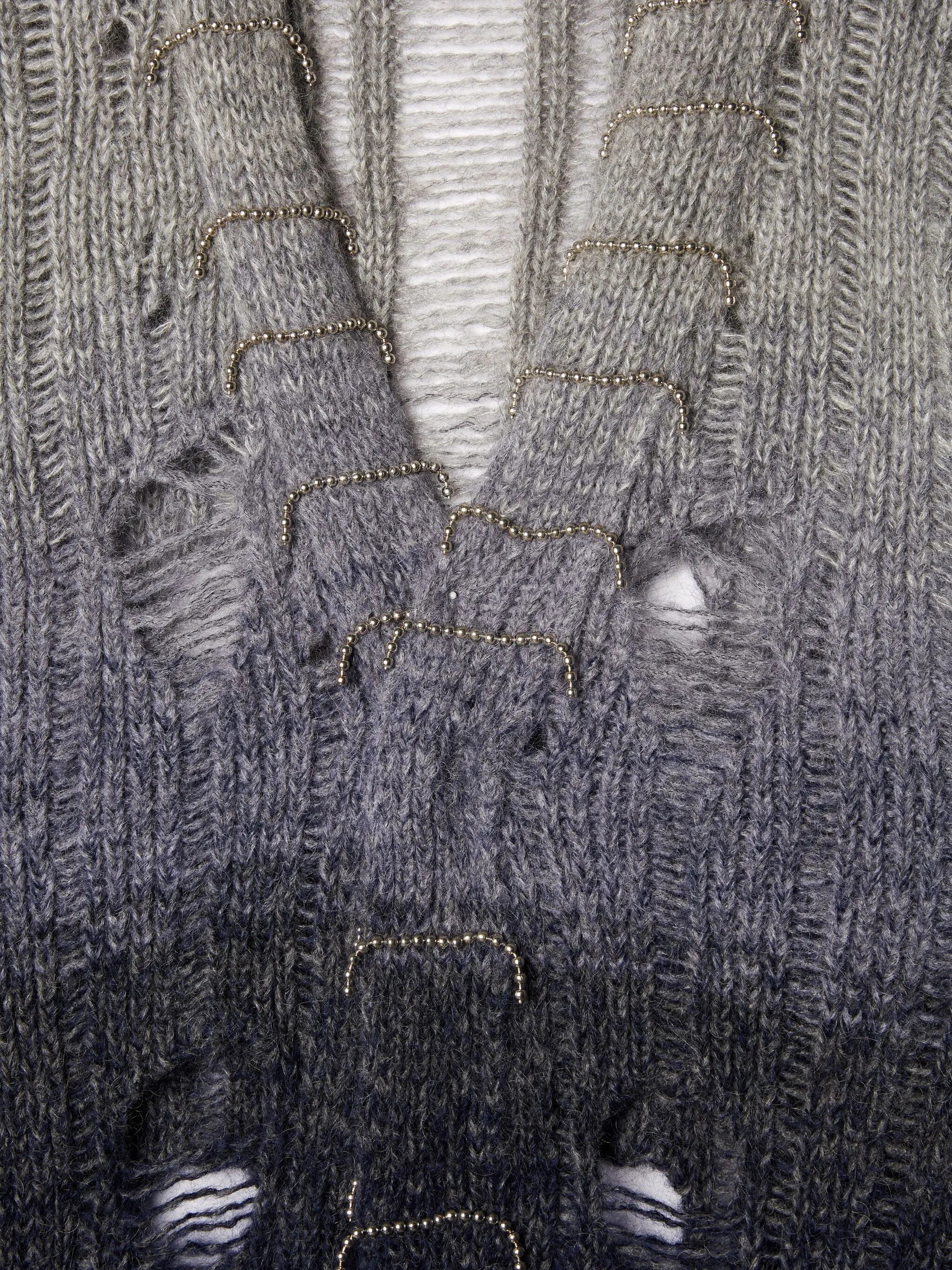 distressed mohair cardigan