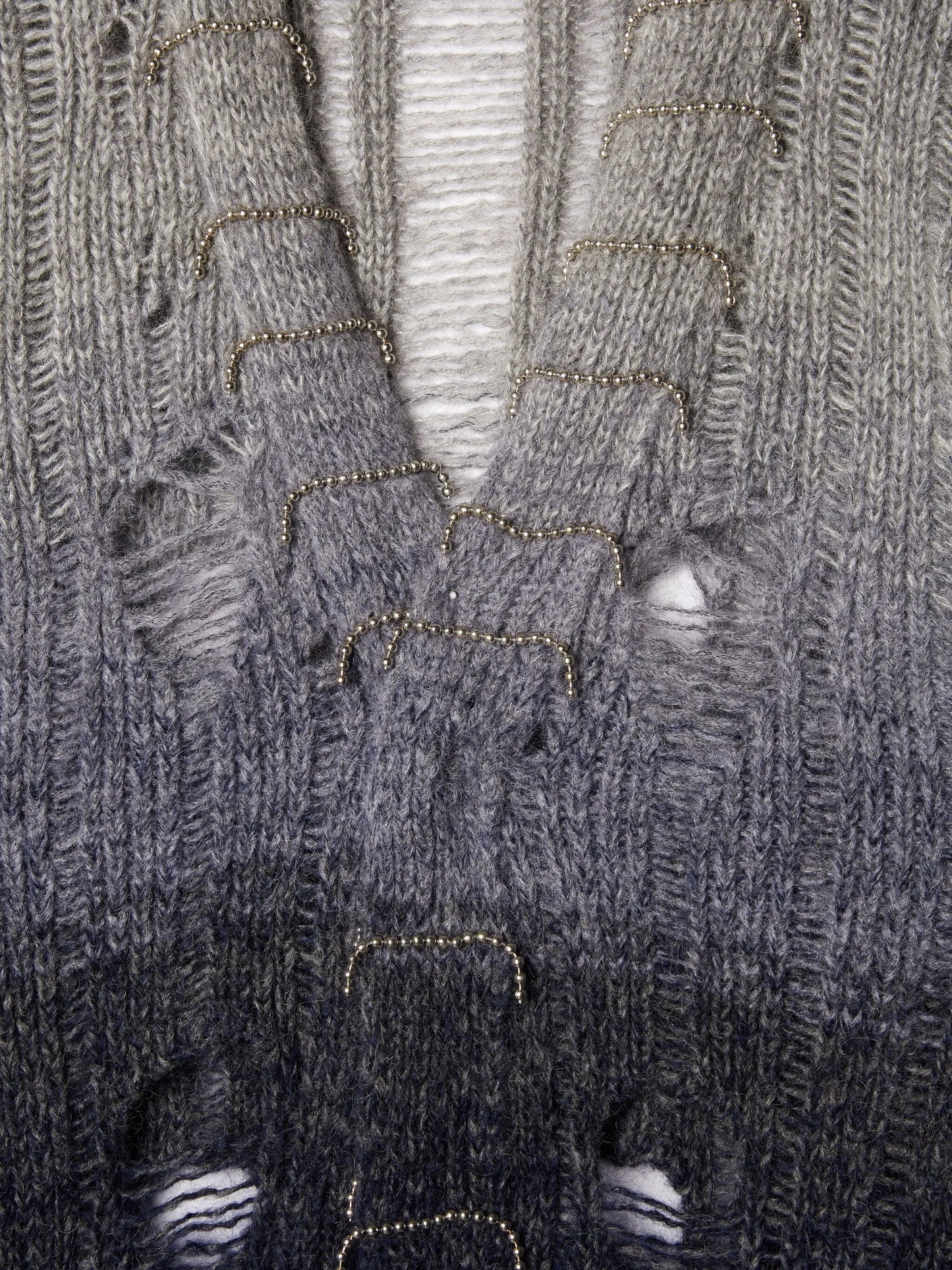 distressed mohair cardigan