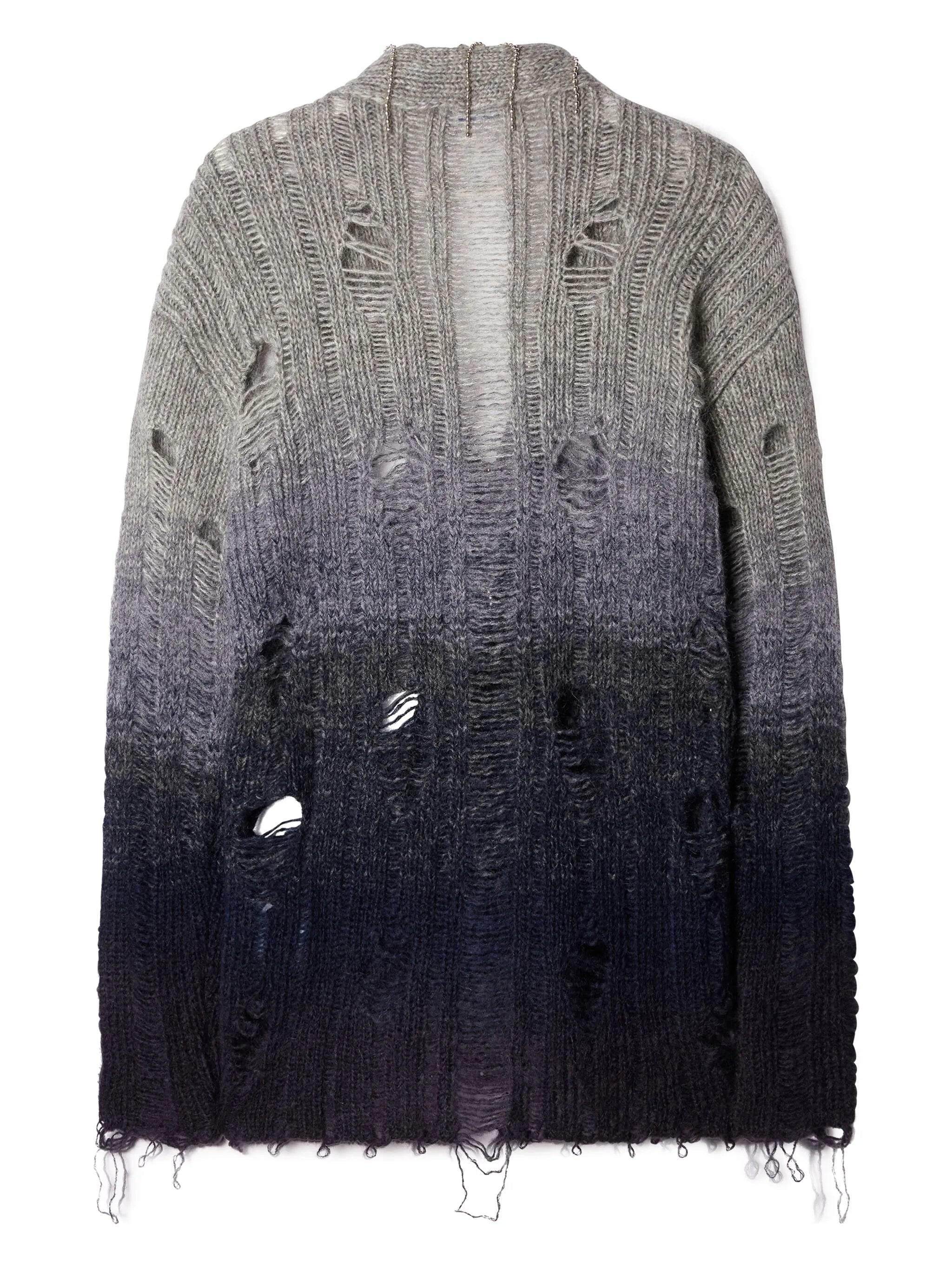distressed mohair cardigan