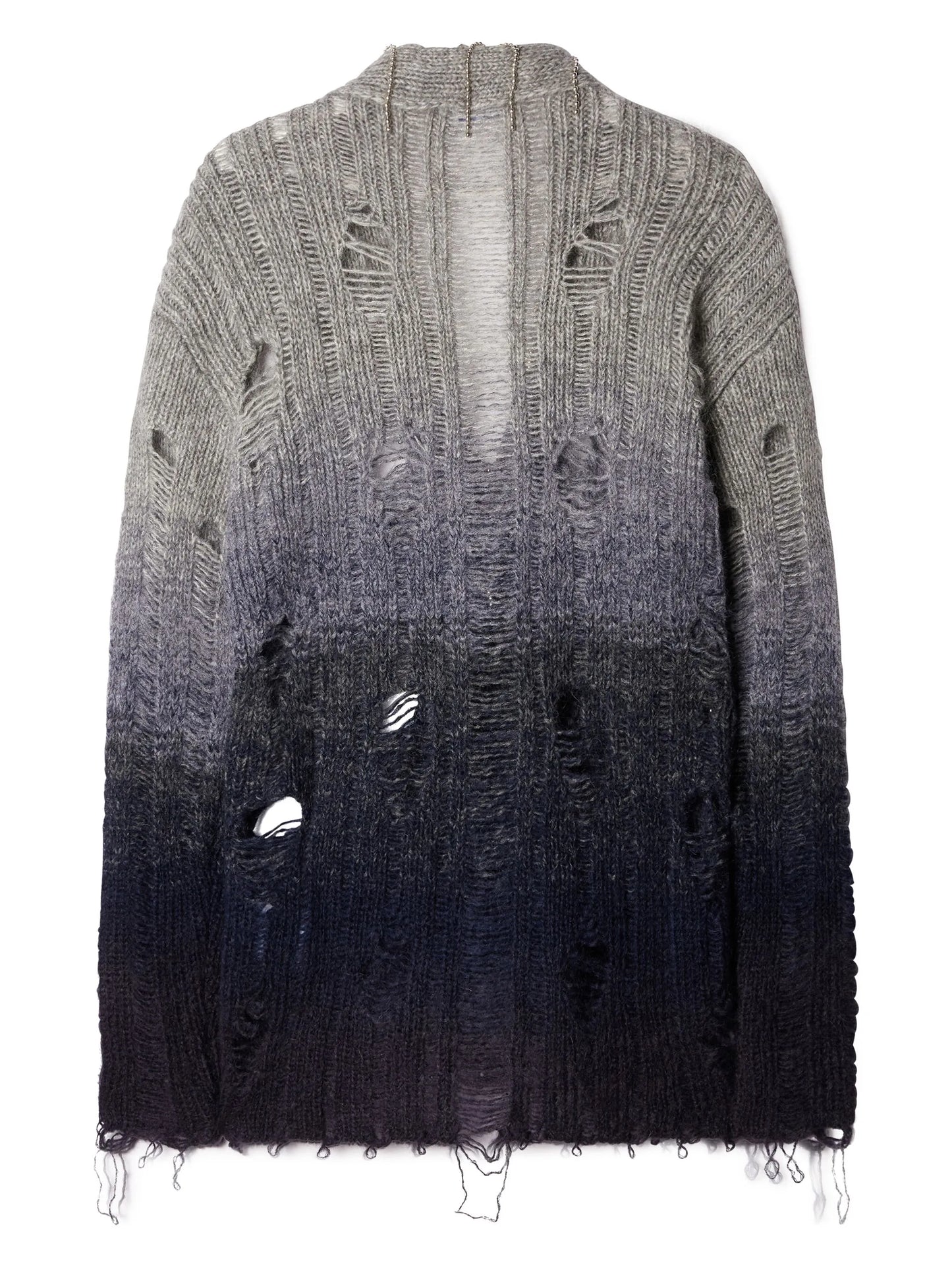 distressed mohair cardigan