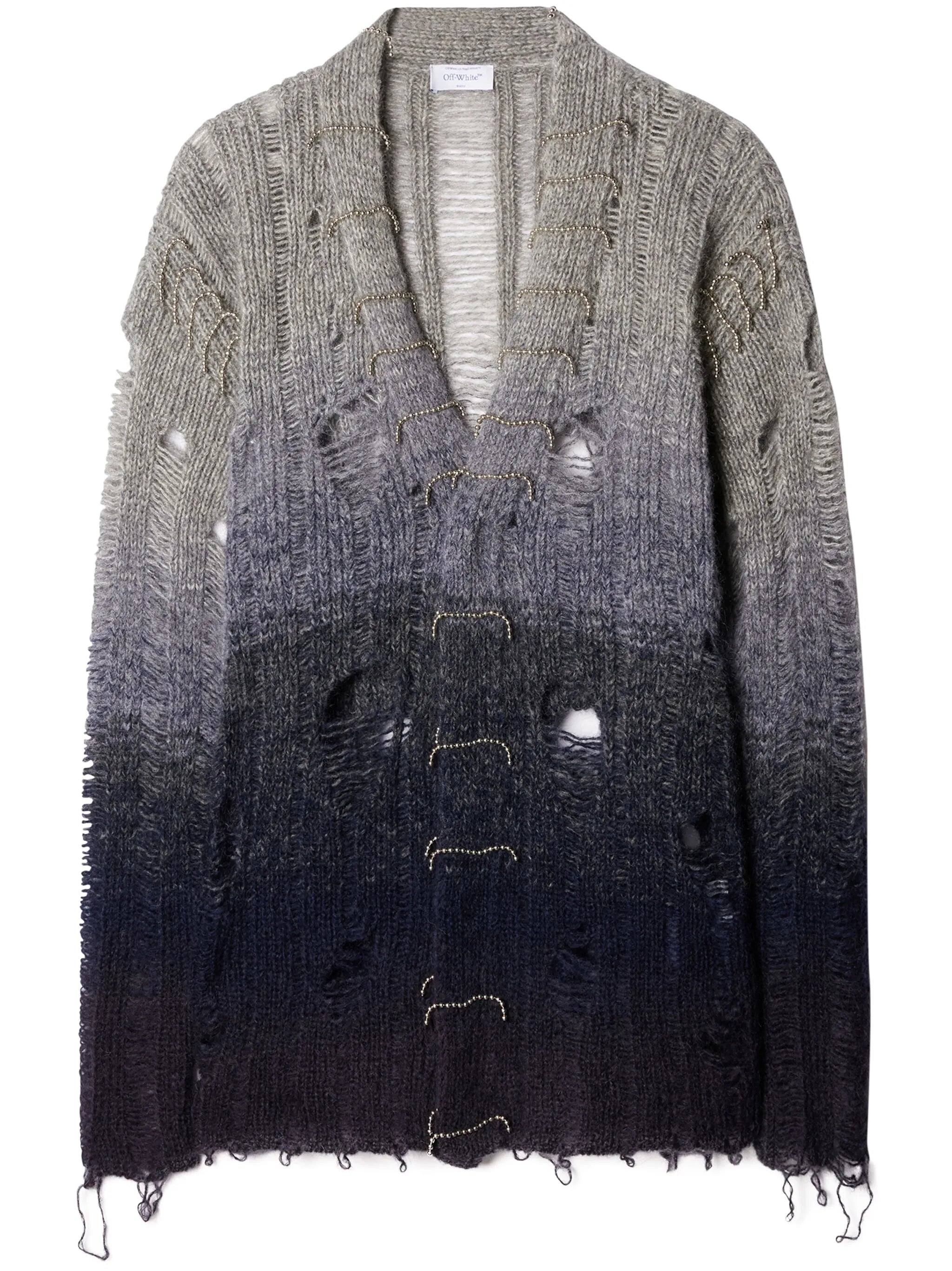 distressed mohair cardigan