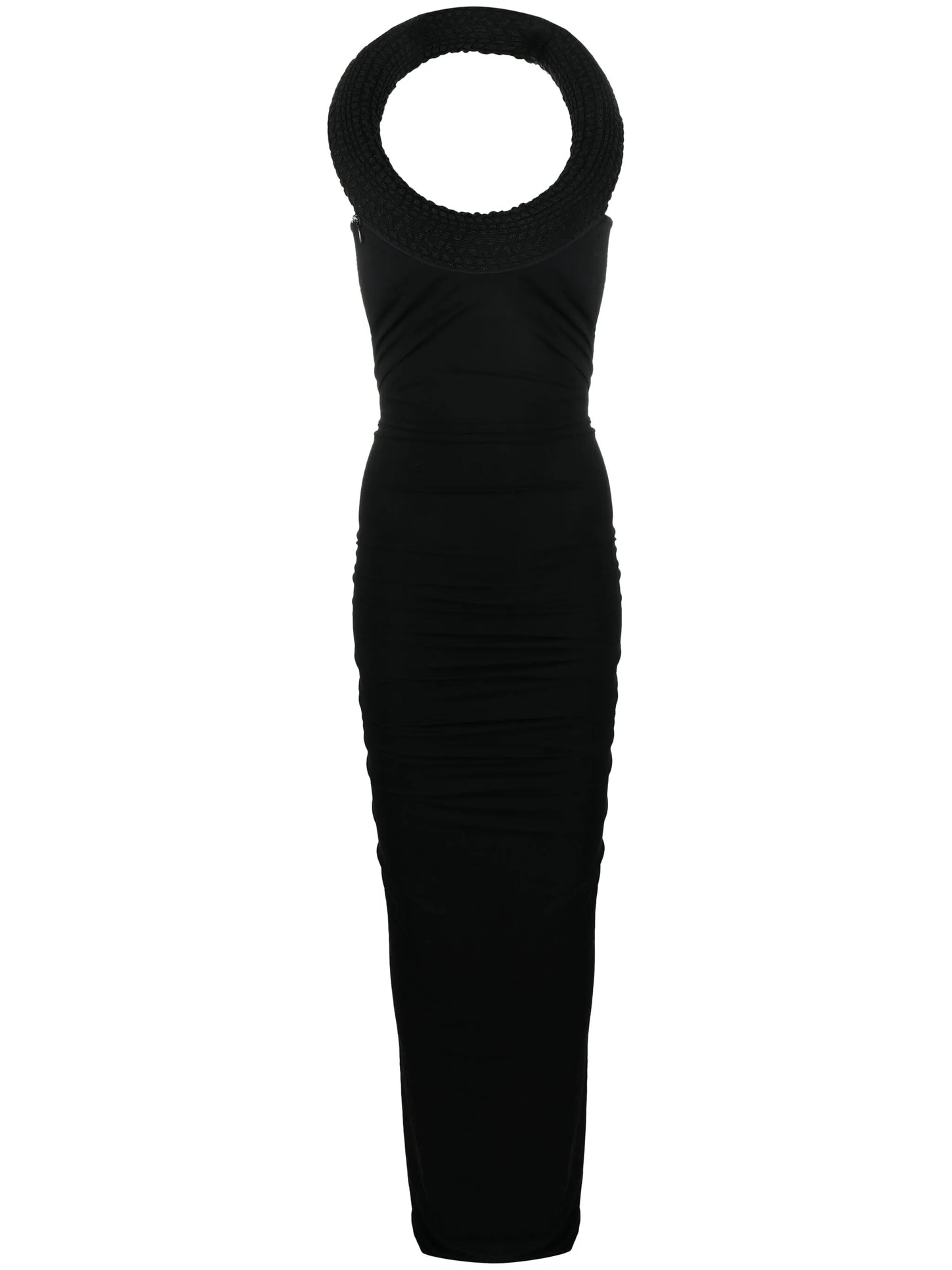 round-neck sleeveless gown