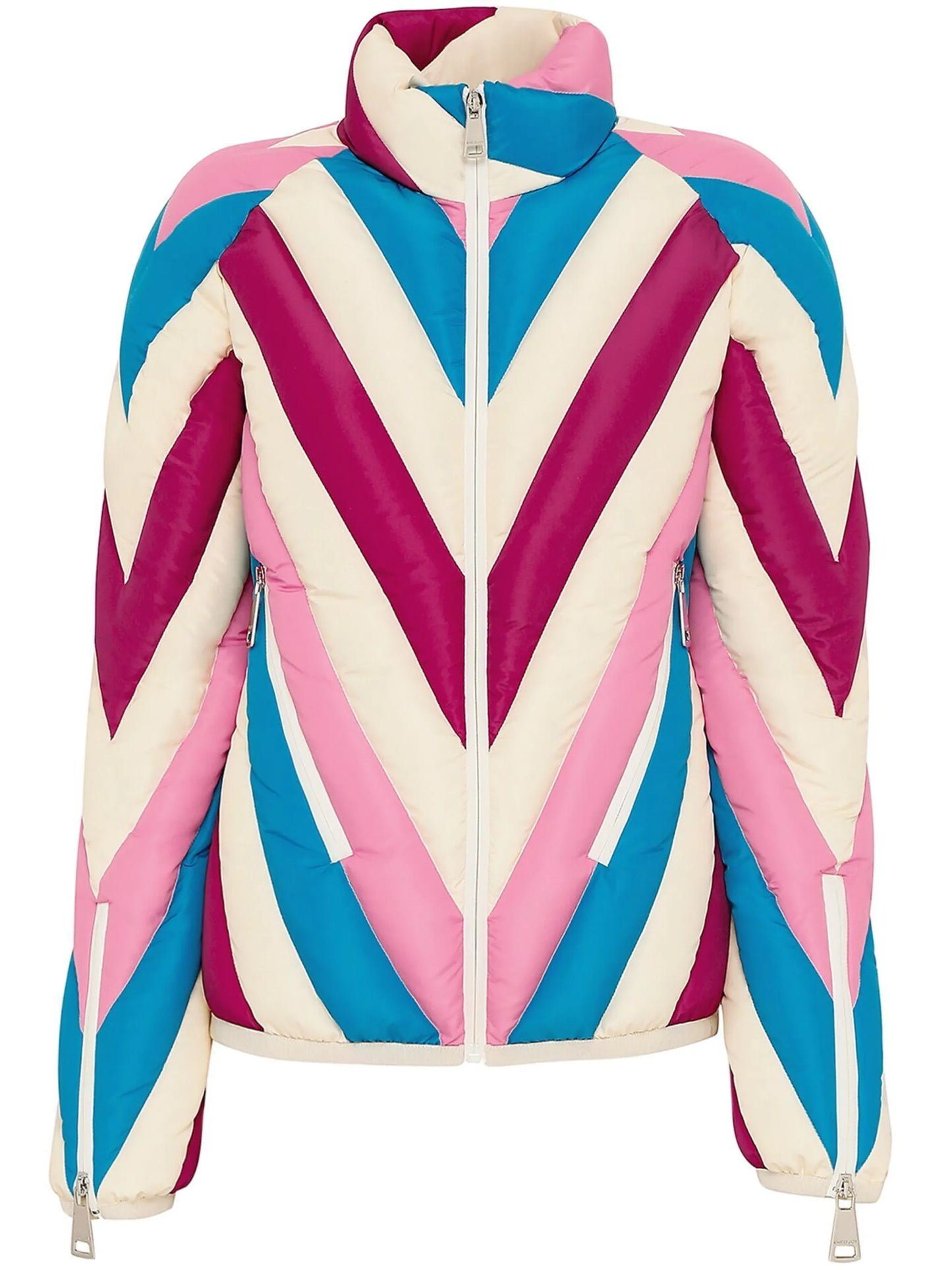 chevron-quilted padded ski jacket