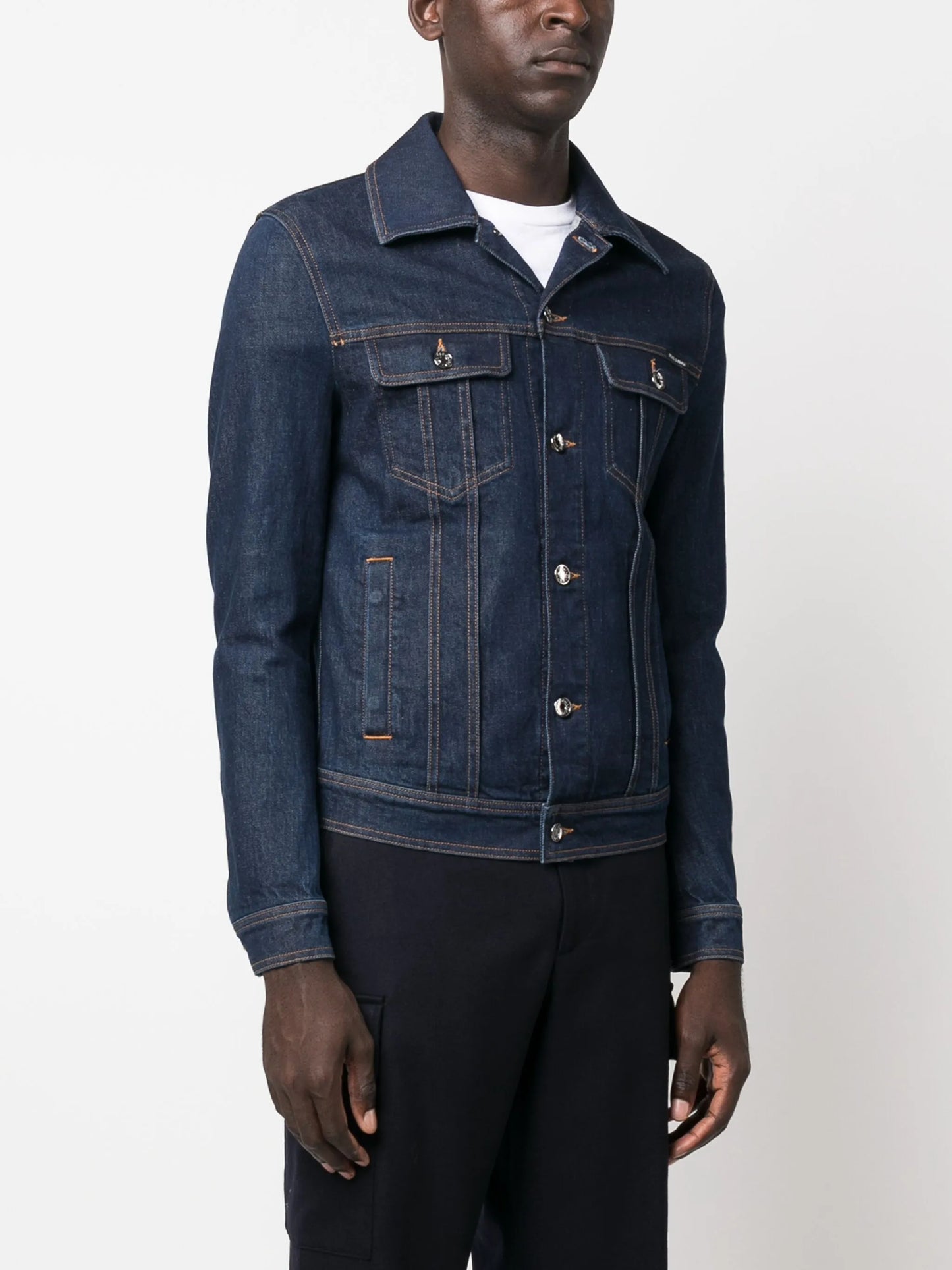 logo-print denim jacket