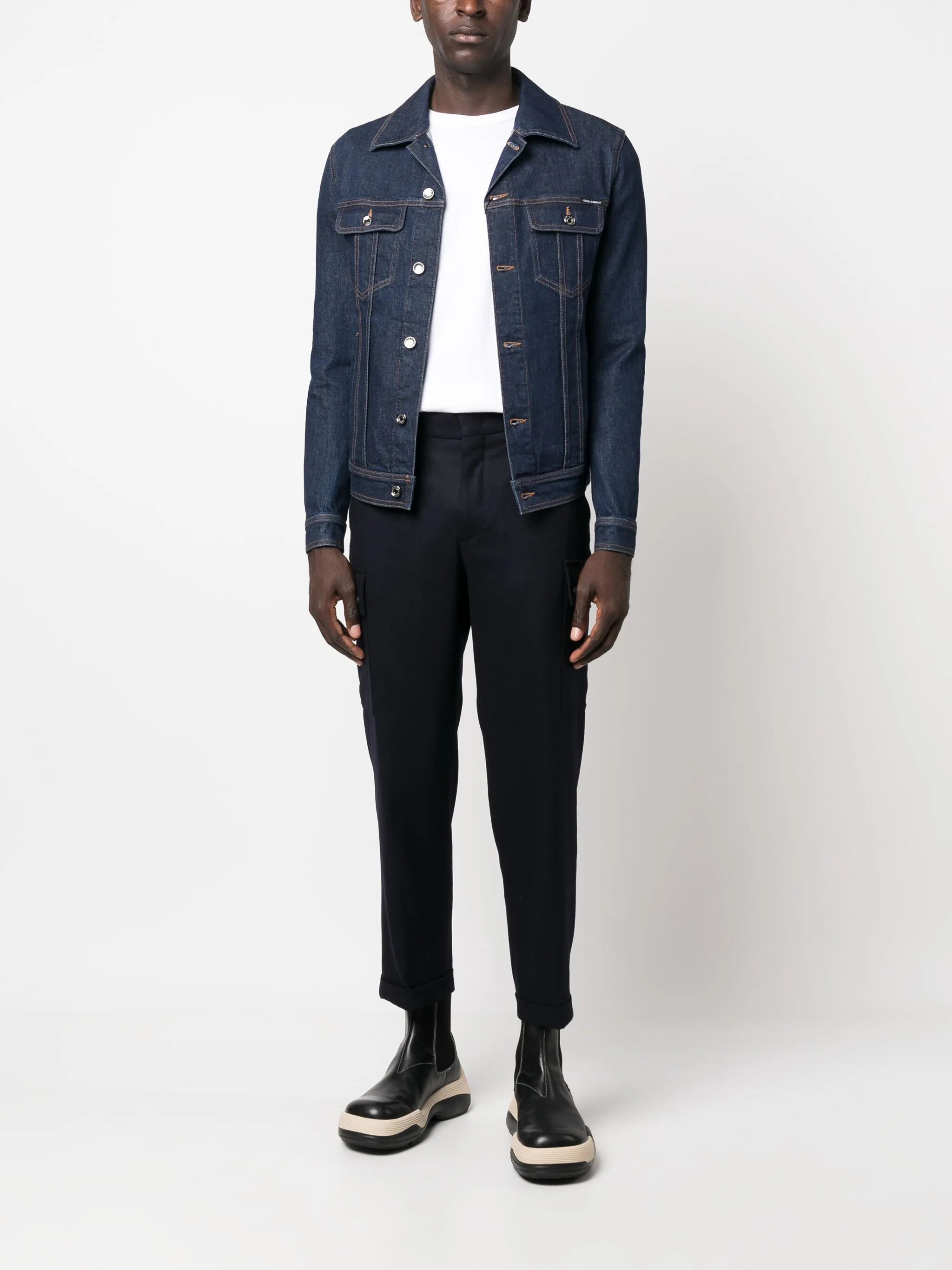 logo-print denim jacket