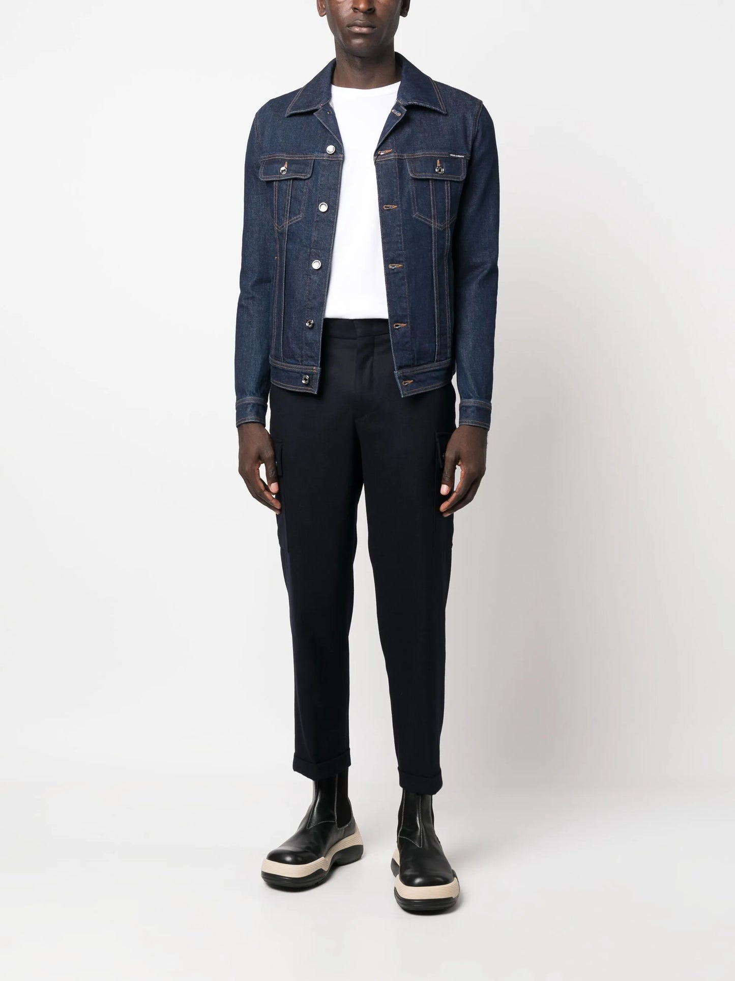 logo-print denim jacket