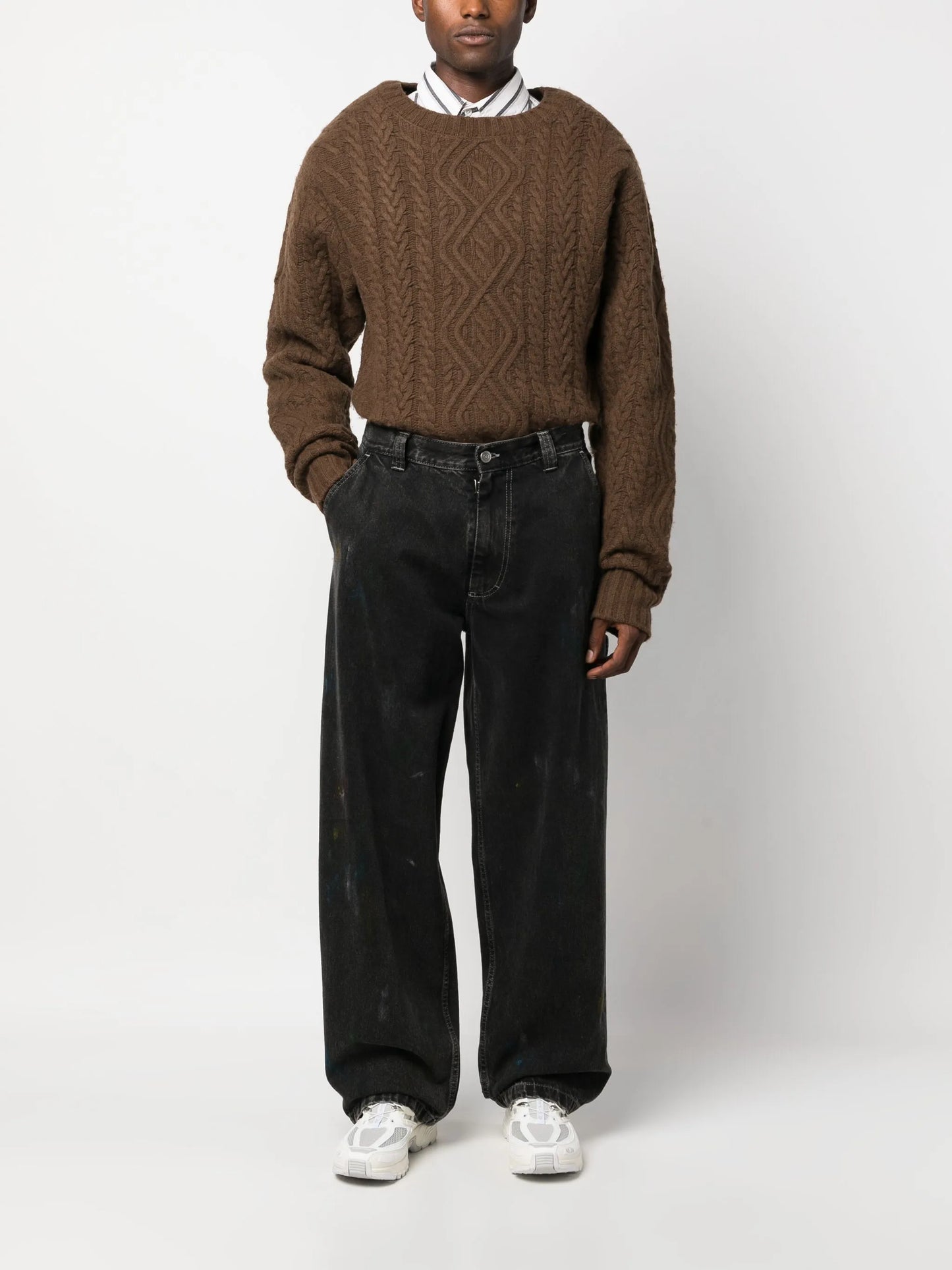 cable-knit jumper