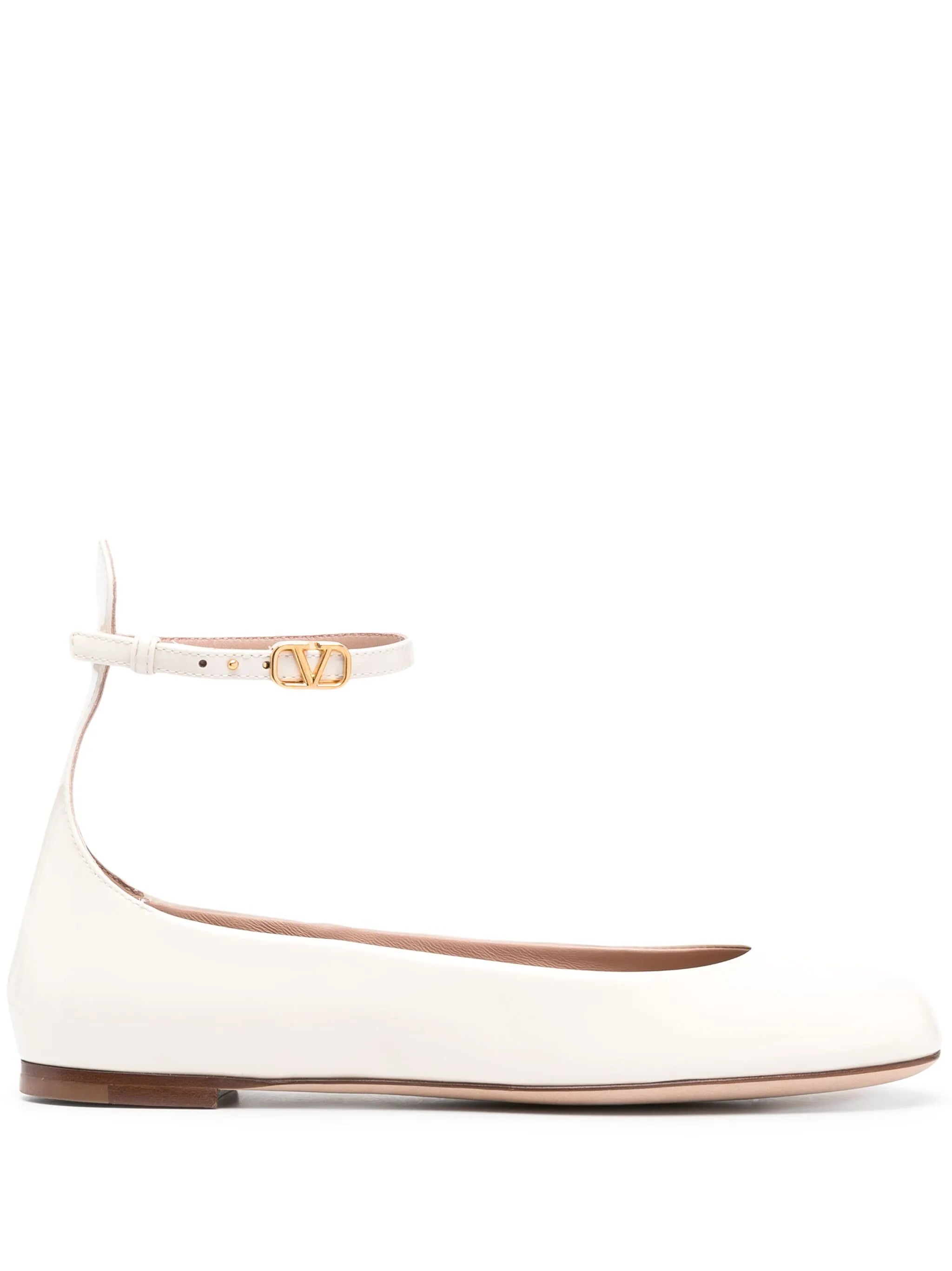Tan-Go patent-leather ballerina shoes