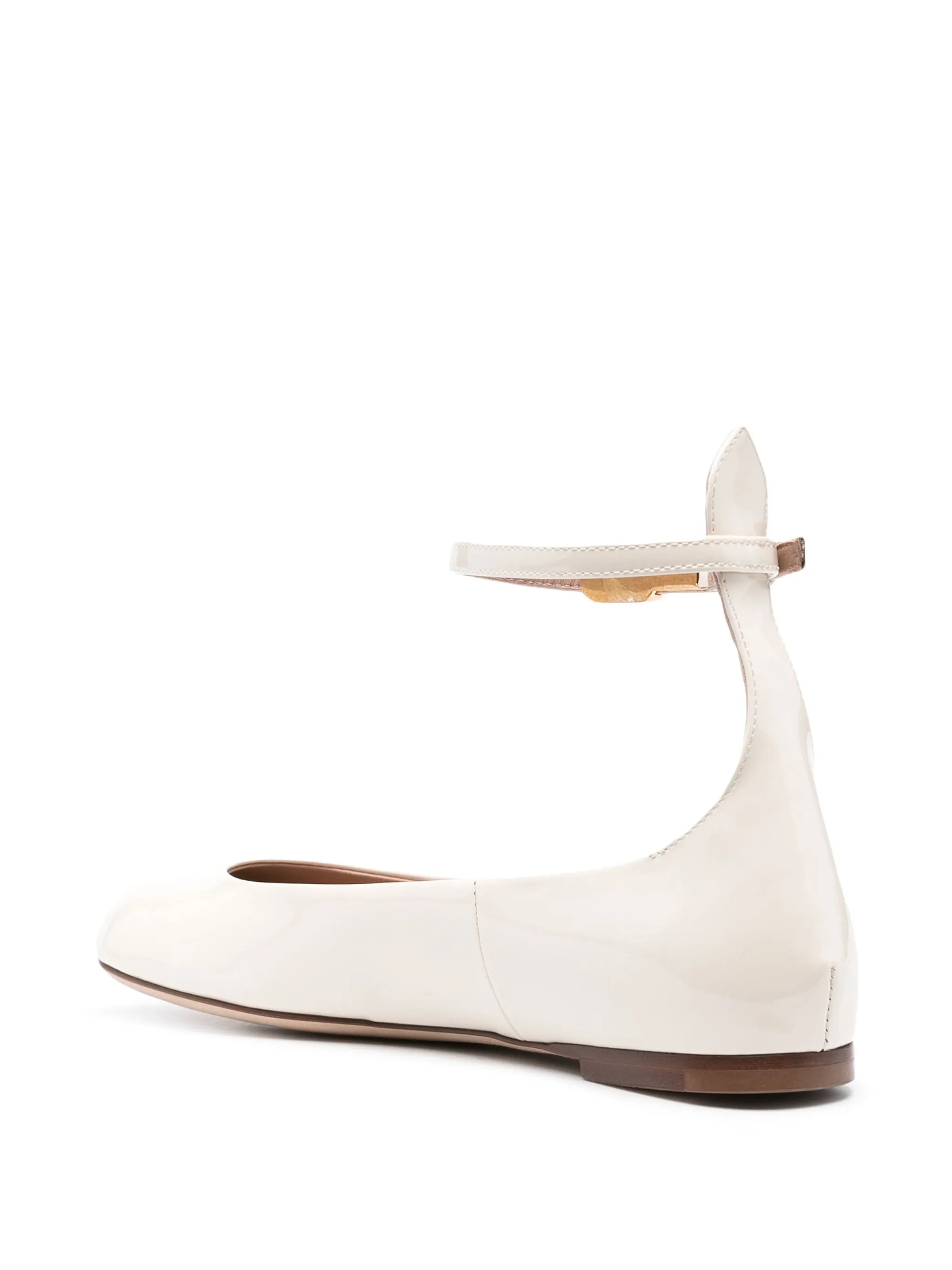 Tan-Go patent-leather ballerina shoes