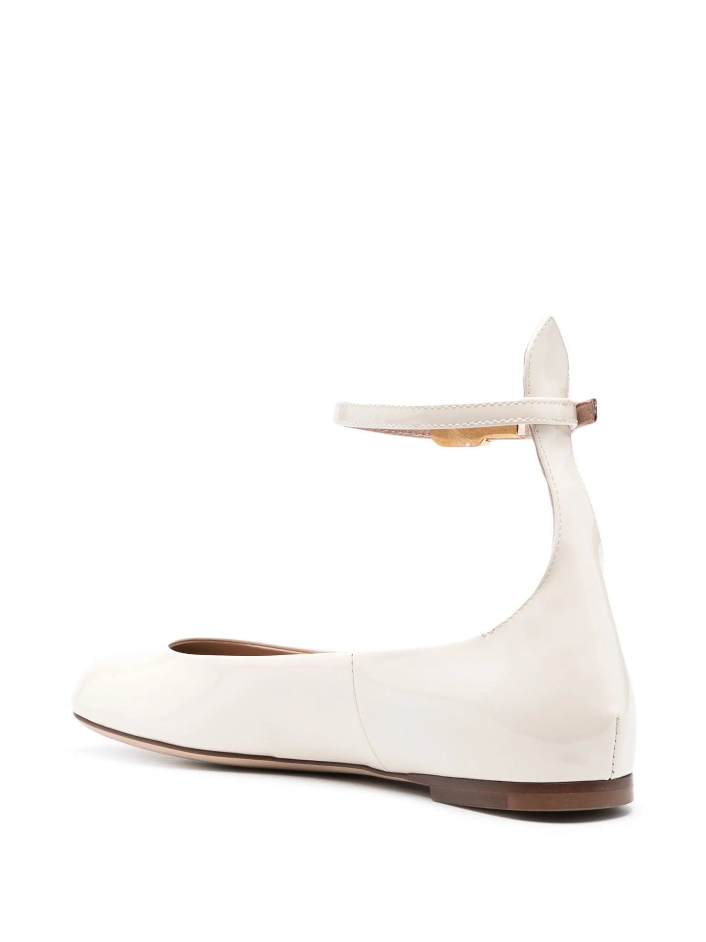 Tan-Go patent-leather ballerina shoes