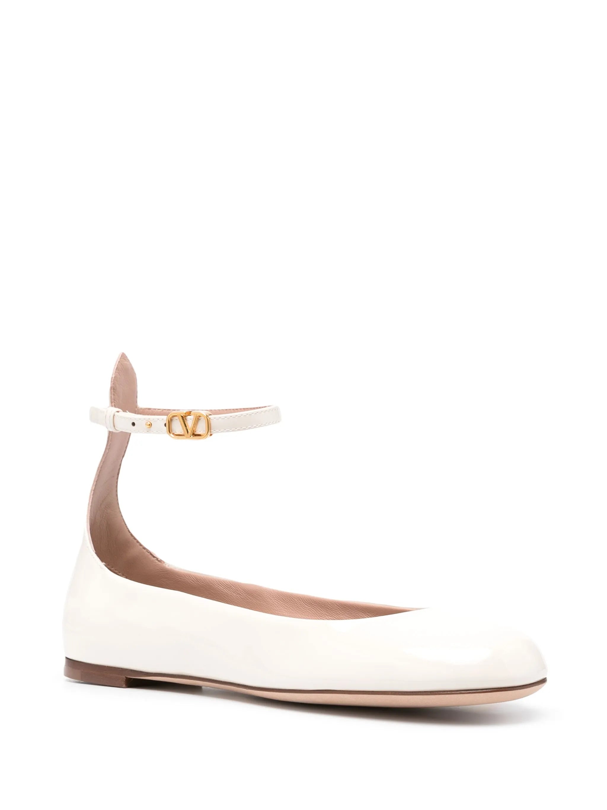 Tan-Go patent-leather ballerina shoes