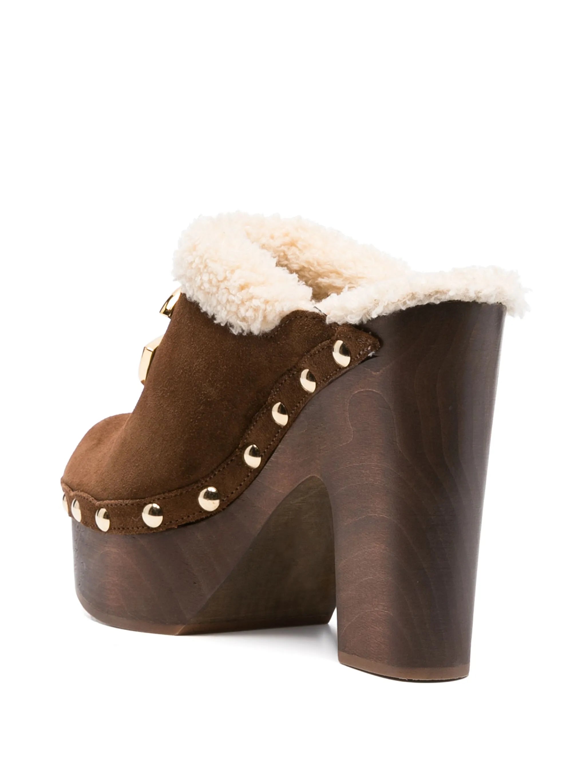130mm suede platform clogs