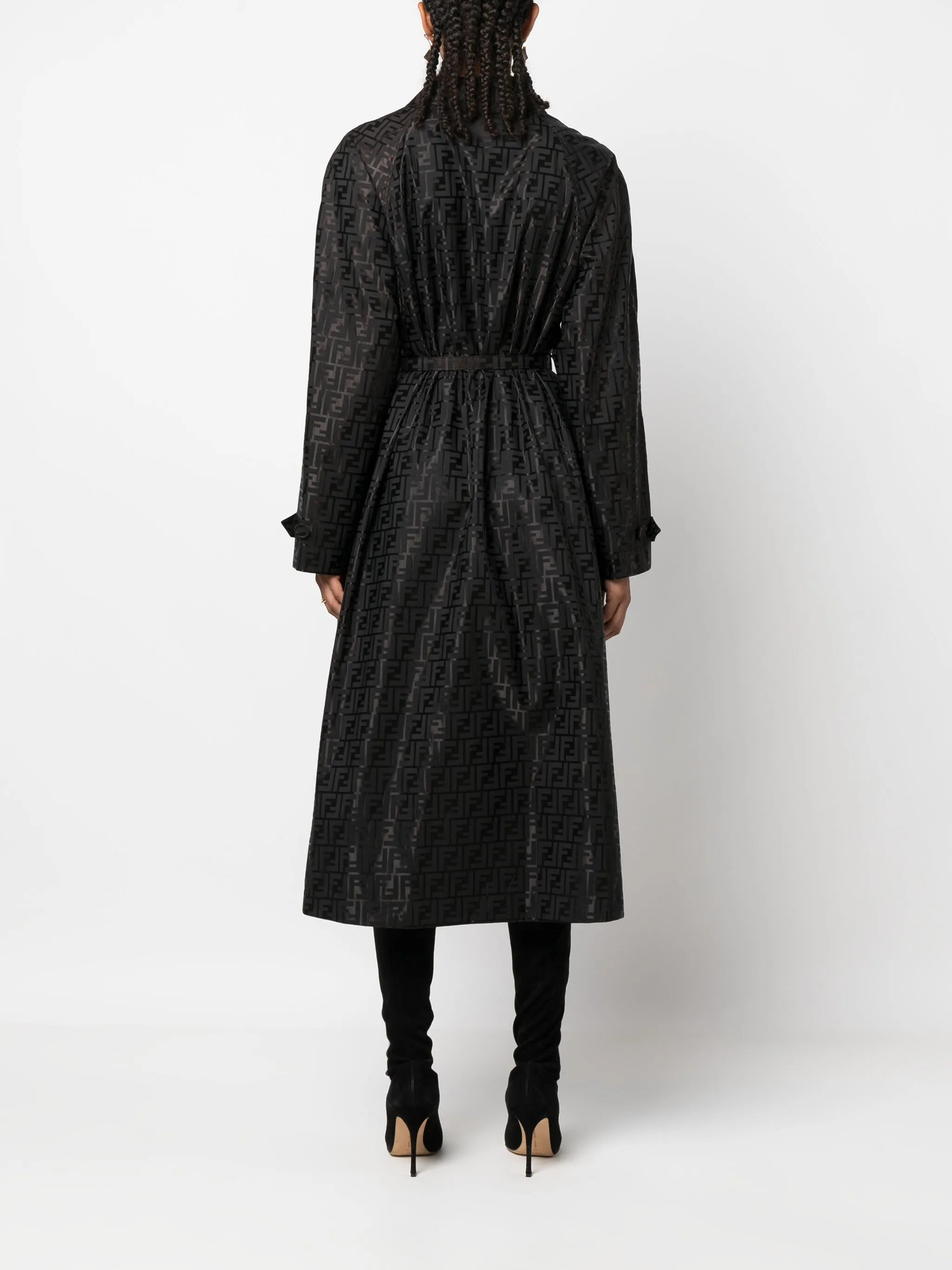 FF jacquard trench coat